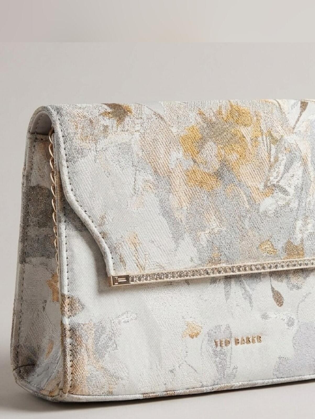 Ted Baker Ted Baker Floral Metallic Clutch - Ivory & Gold Size ONE SIZE - 1 Thumbnail