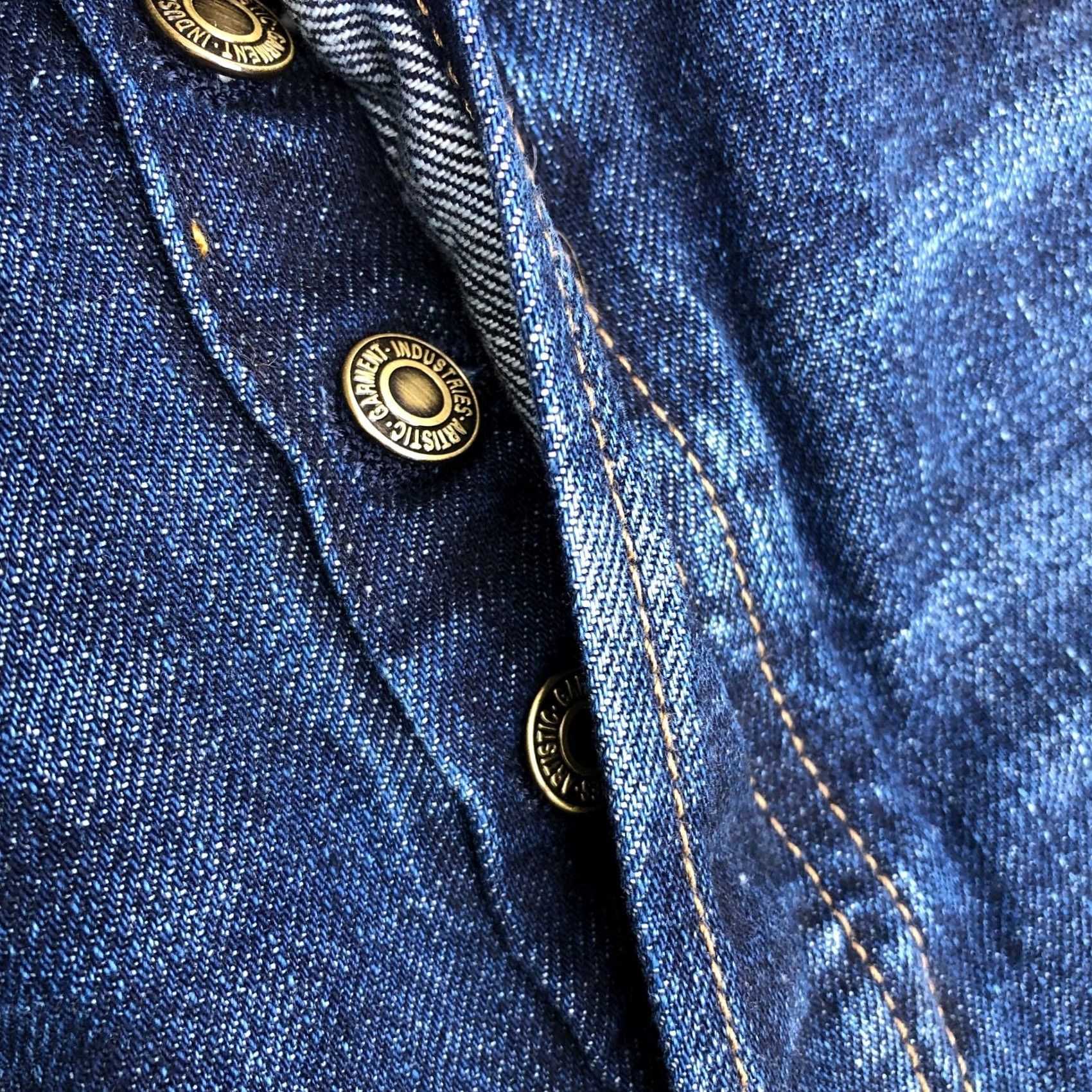 Denime AGI DENIM Jeans Men's 28 x 28 Dark Wash Blue Button Fly Vintage? Size US 28 / EU 44 - 6 Thumbnail