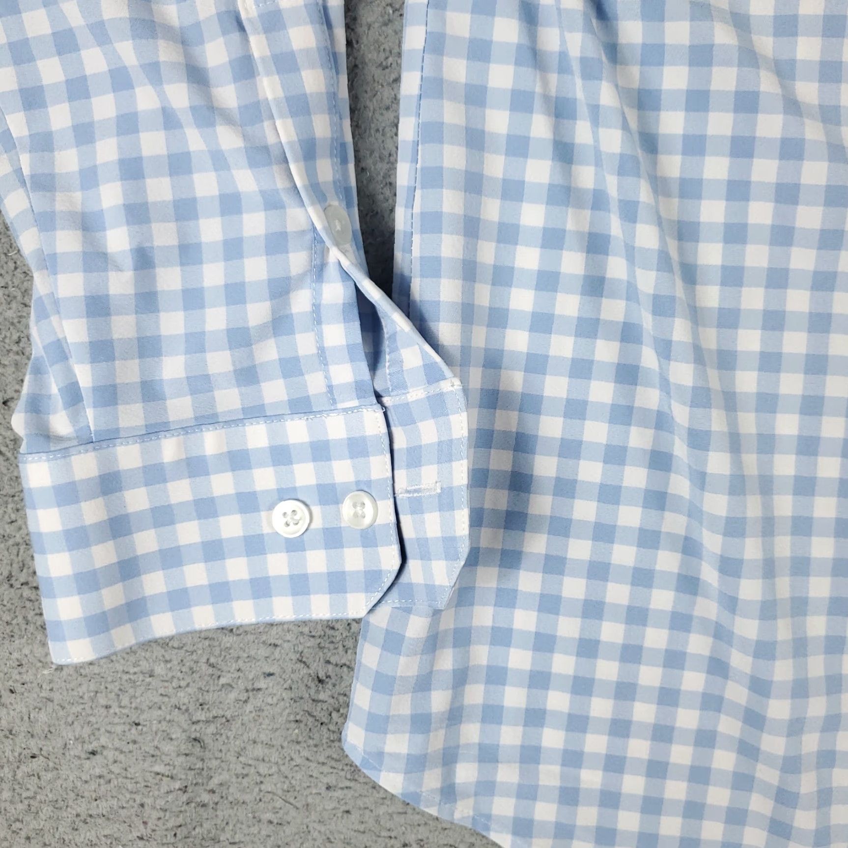 Mizzen+Main Mizzen+Main Shirt Mens Large Blue White Check Stretch Button Up Long Sleeve Size US L / EU 52-54 / 3 - 4 Thumbnail