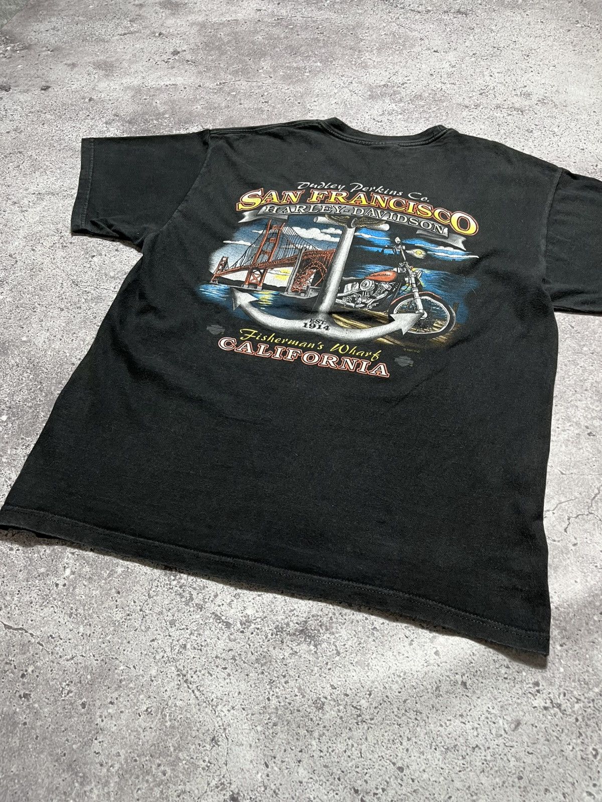 Harley Davidson Vintage HARLEY DAVIDSON Dudley Perkins San Francisco Tshirt Size US L / EU 52-54 / 3 - 12 Thumbnail