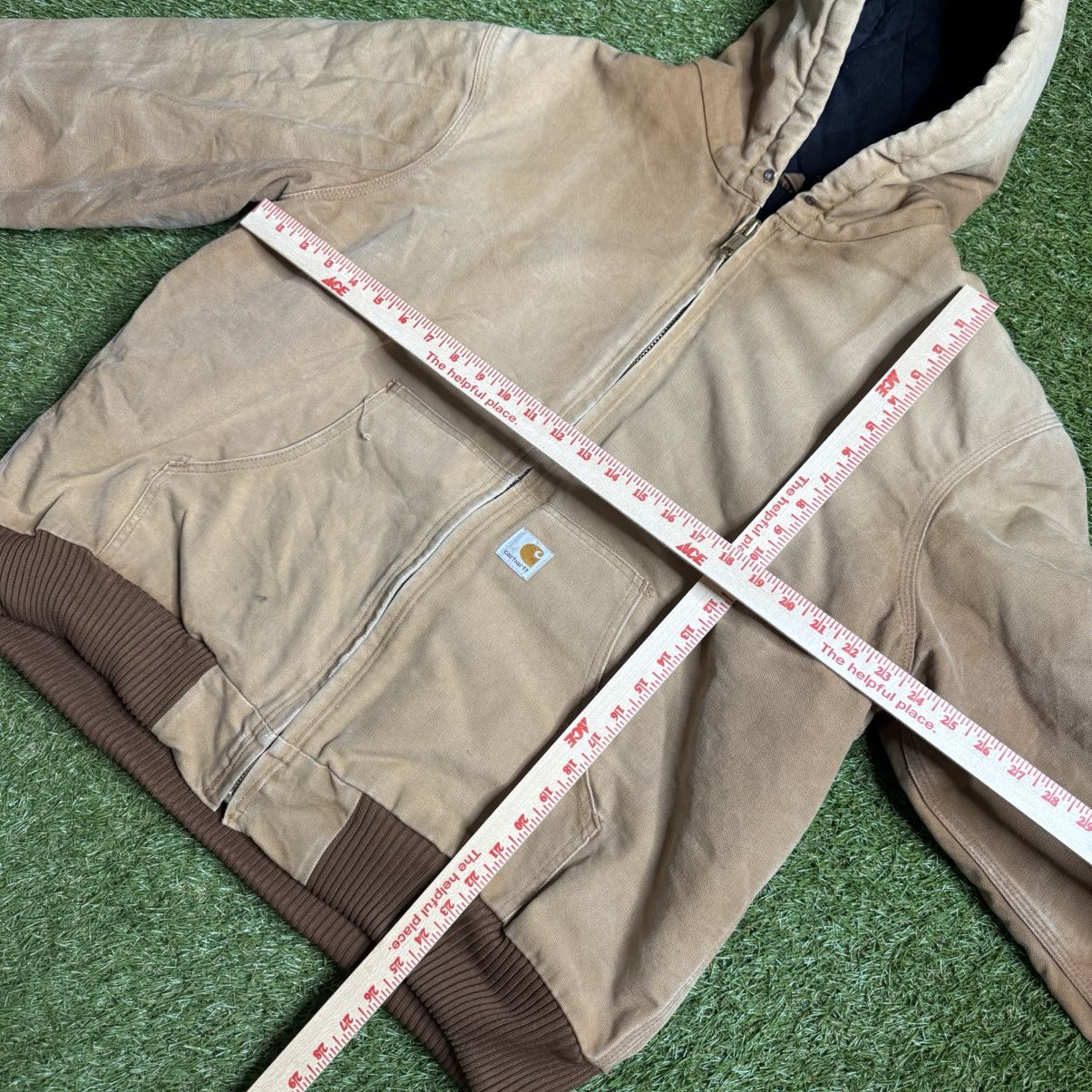 Carhartt Vintage 90s Tan Hooded Carhartt Jacket with Warm Interior Size US XL / EU 56 / 4 - 5 Thumbnail