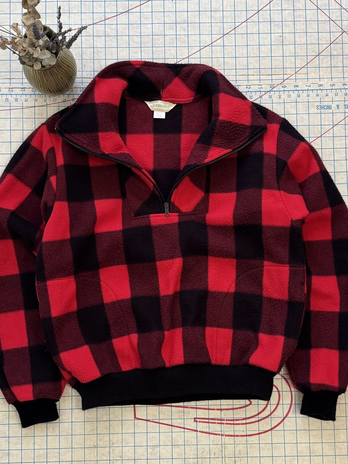 St. Johns Bay Vintage St. Johns Bay 1/4 Zip Buffalo Plaid Fleece Mens Larg Size US L / EU 52-54 / 3 - 3 Thumbnail