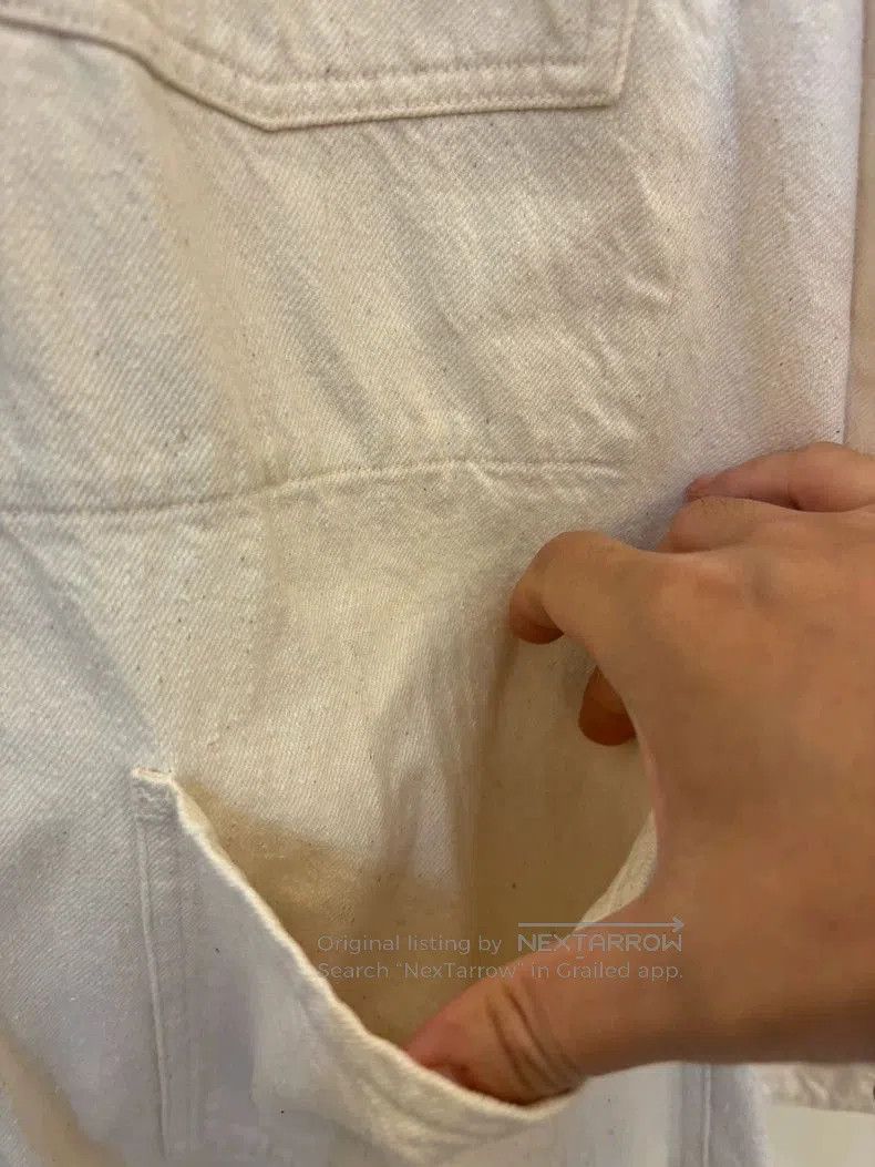 Comoli White Wrinkled Fabric Jacket. Size US M / EU 48-50 / 2 - 5 Thumbnail