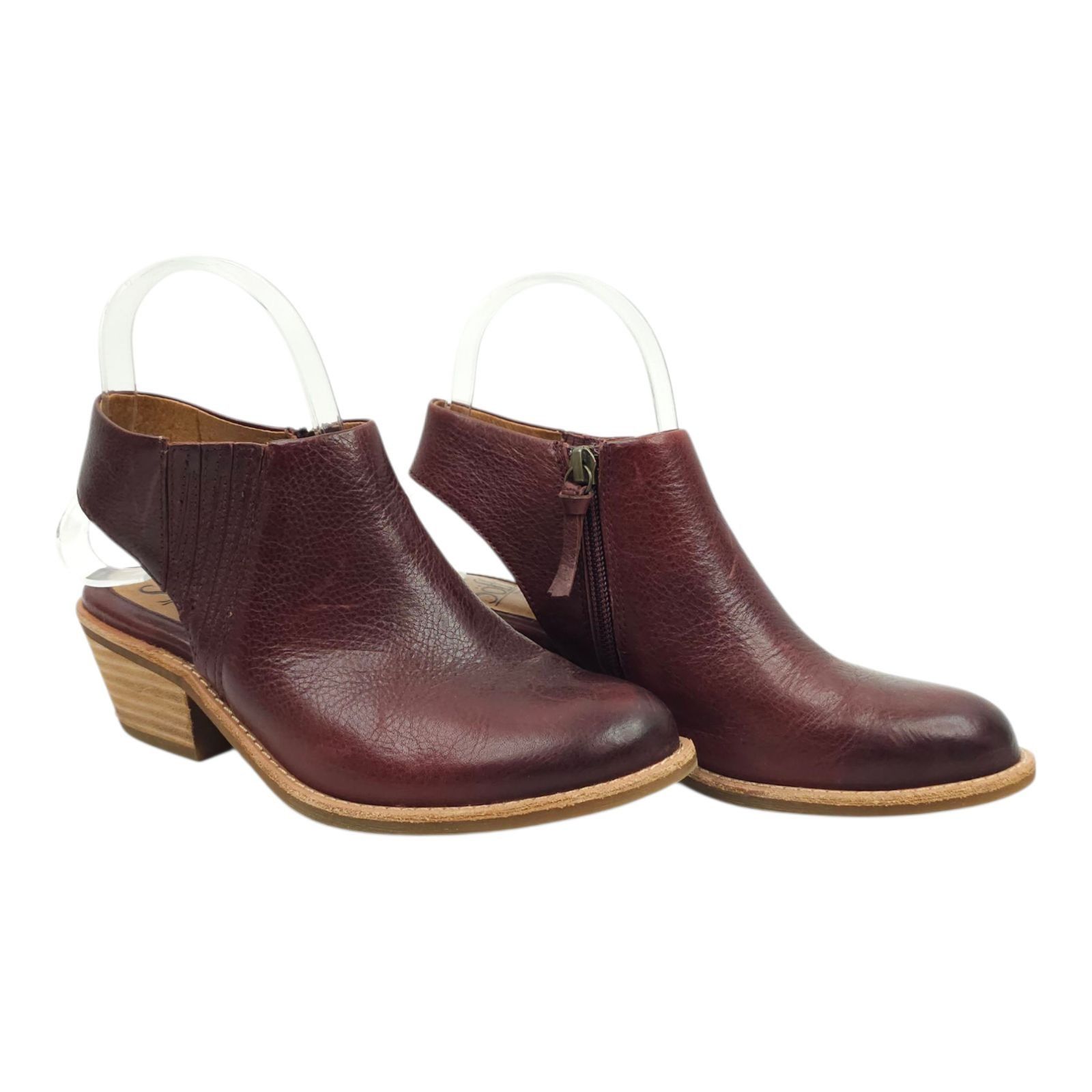 Other Sofft Arabia Slingback Bootie Women 6M Port Leather Maroon Size US 6 / IT 36 - 2 Thumbnail