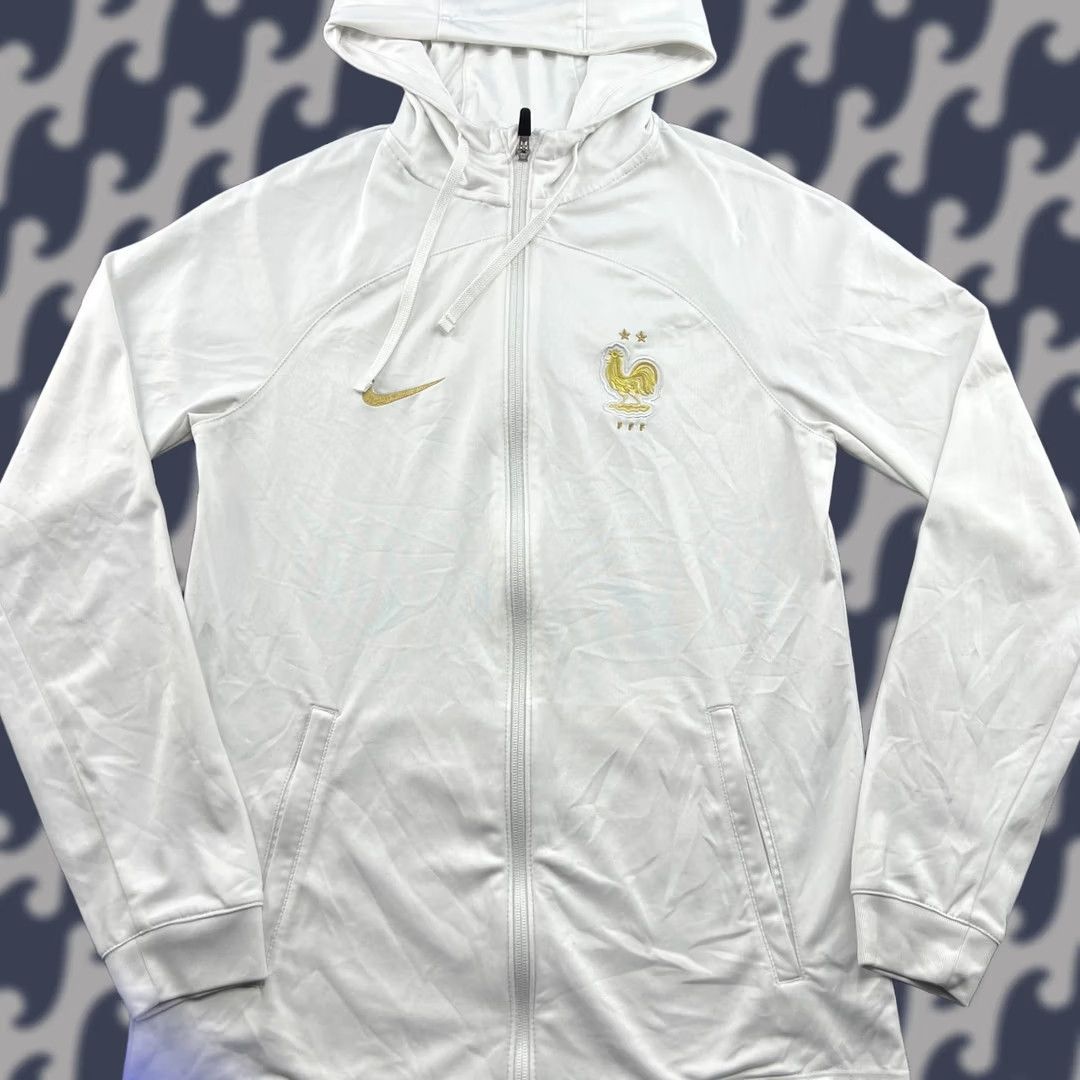 Adidas adidas France 2022 2023 Strike Football Track Jacket Small Hooded White Men S Jacket Size US S / EU 44-46 / 1 - 1 Thumbnail