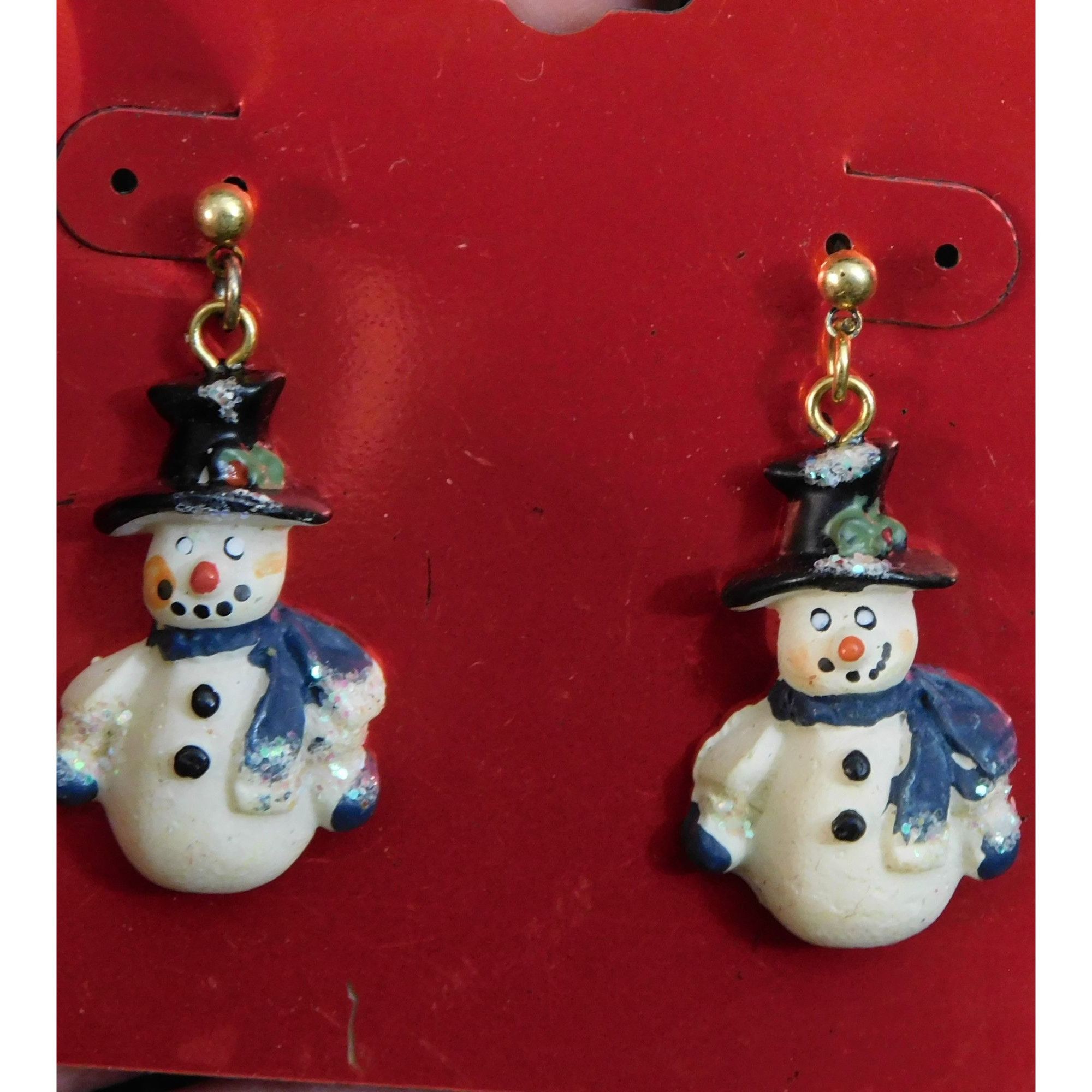 Other Festive Snowman Christmas Dangle Earrings Size ONE SIZE - 1 Thumbnail