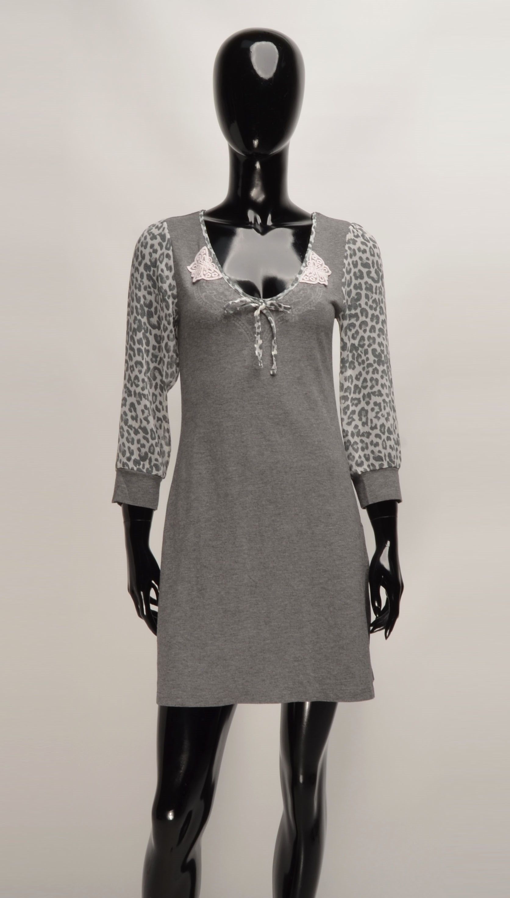 Designer × Vintage Vive Maria Mesh Leopard Sleeves Gray Y2K Coquette Dress Size S / US 4 / IT 40 - 1 Thumbnail