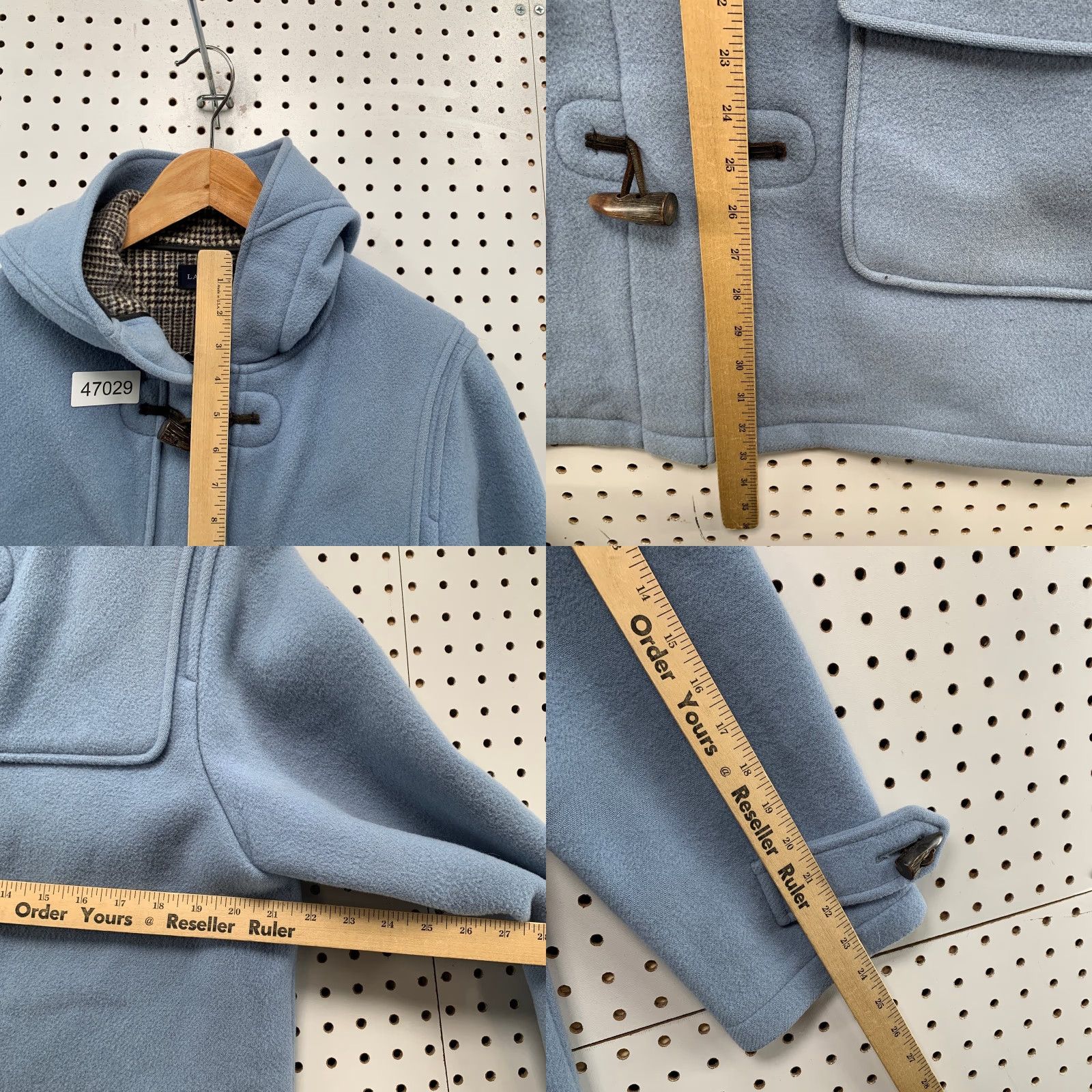 Lands' End Lands' End Wool Duffle Toggle Coat Womens Medium Sky Blue Hooded Coat Size M / US 6-8 / IT 42-44 - 9 Thumbnail