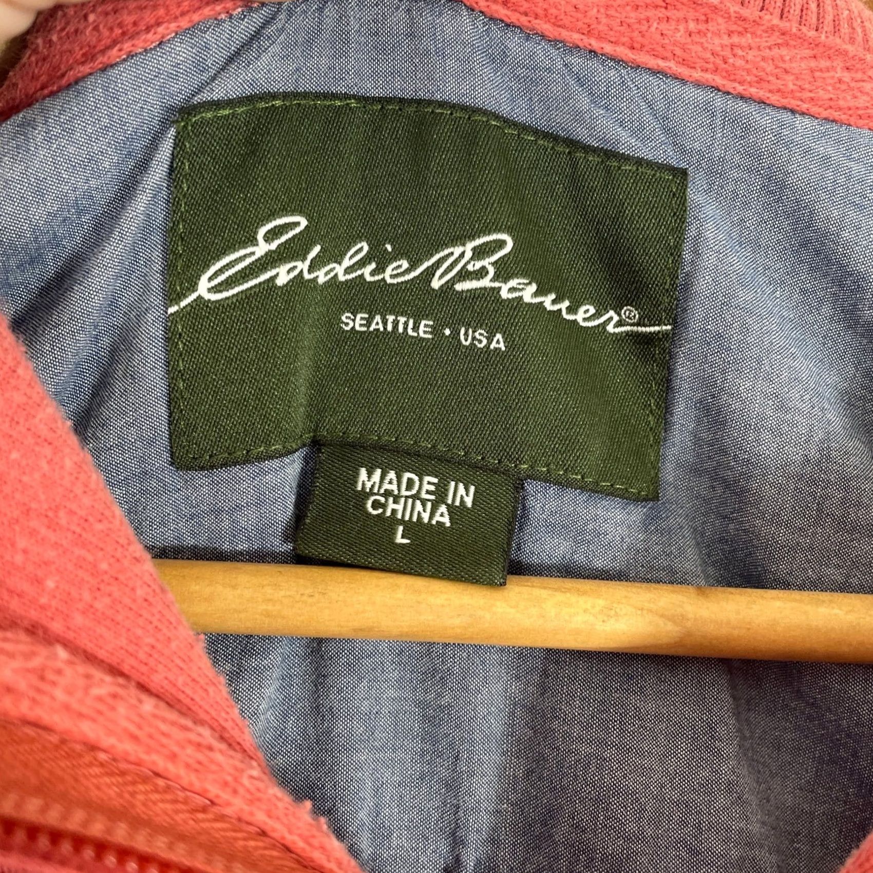 Eddie Bauer Eddie Bauer Sweater Mens Large Pink Cotton Ribbed Quarter Zip Pullover Gorpcore Size US L / EU 52-54 / 3 - 5 Thumbnail