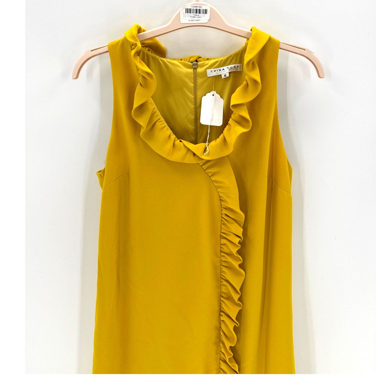 Trina Turk Trina Turk Atlantis Ruffled V-Neck Sleeveless Shift Dress Size M / US 6-8 / IT 42-44 - 3 Thumbnail