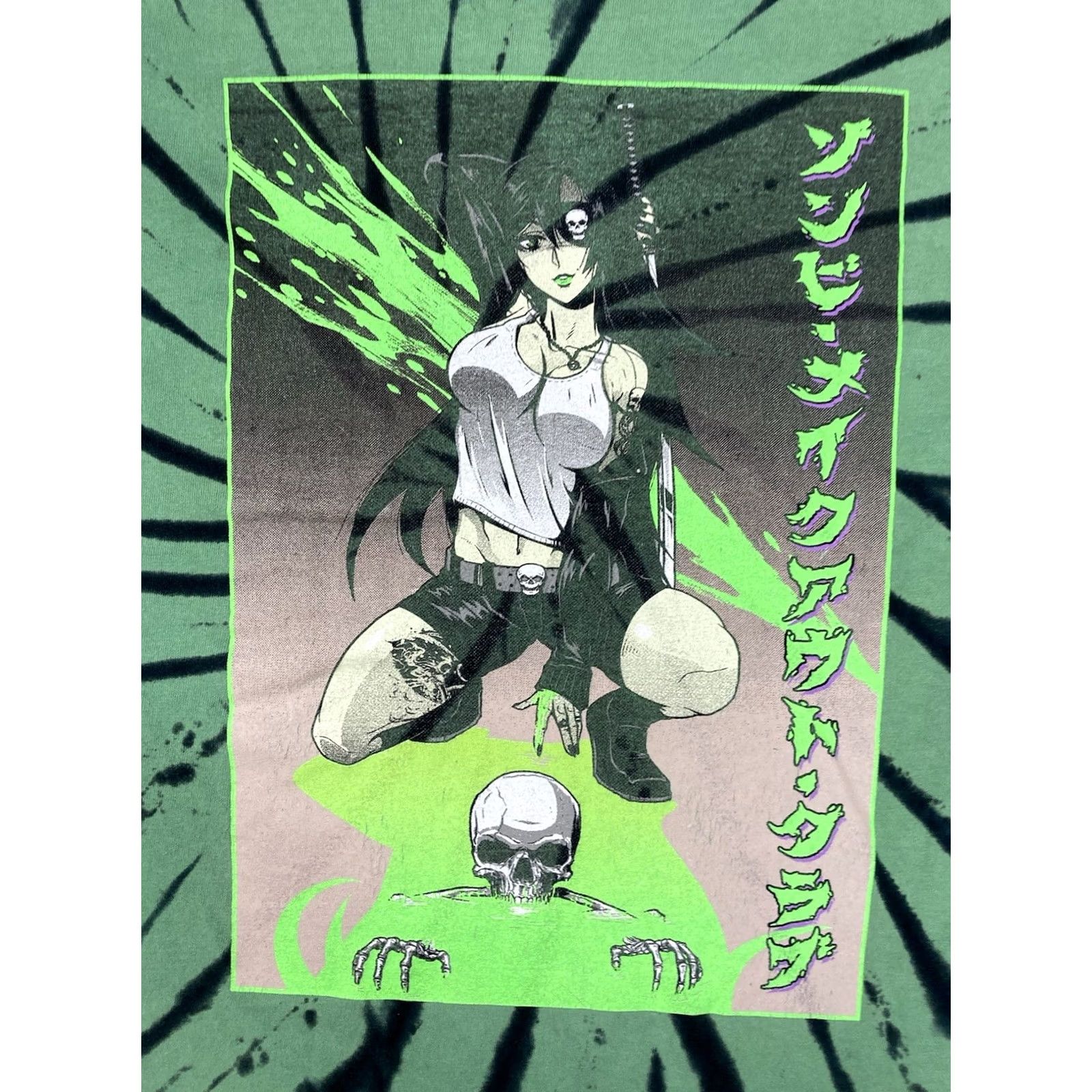 Vintage Zombie Makeout Club Graphic Print T-Shirt Men Medium Green Tie Dye Graphic Print Crew Neck Short Sleeve Anime Logo All Seasons - Mens Size US M / EU 48-50 / 2 - 2 Thumbnail
