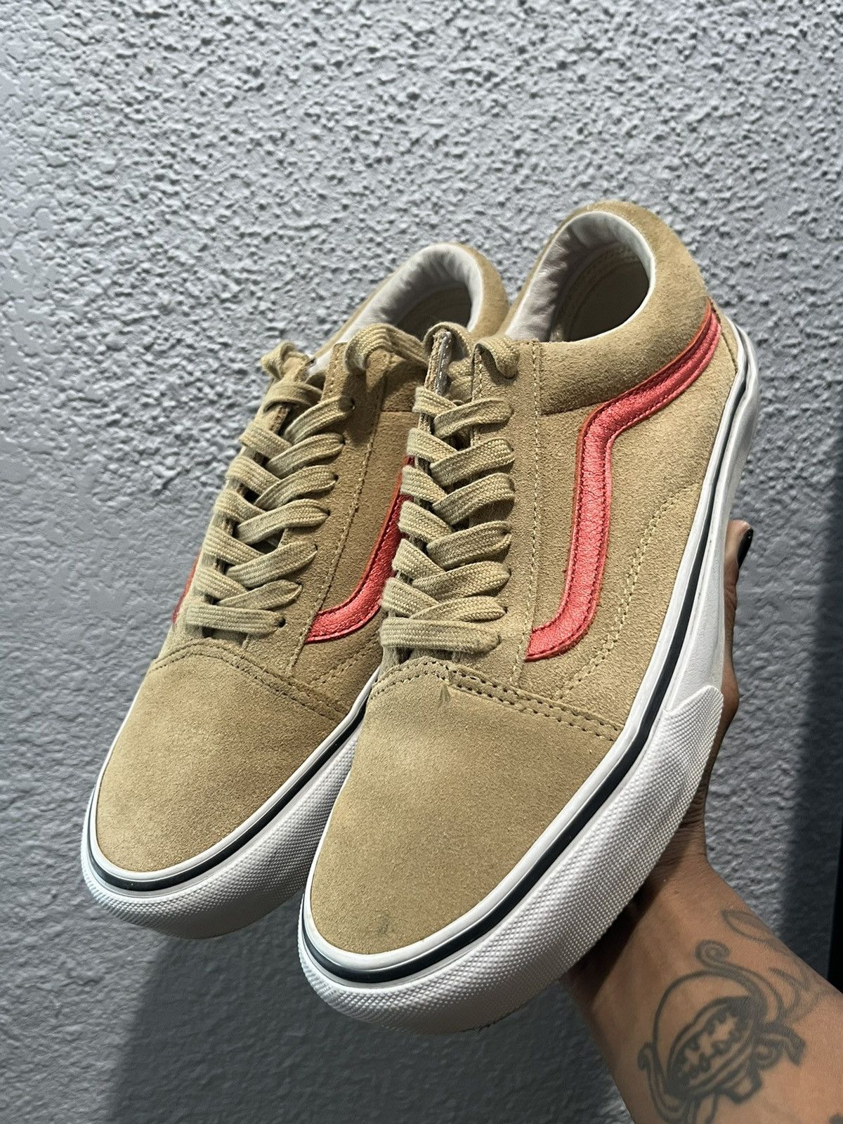 Supreme Supreme x Vans Old Skool '92 Reissue Tan/Metallic | Grailed