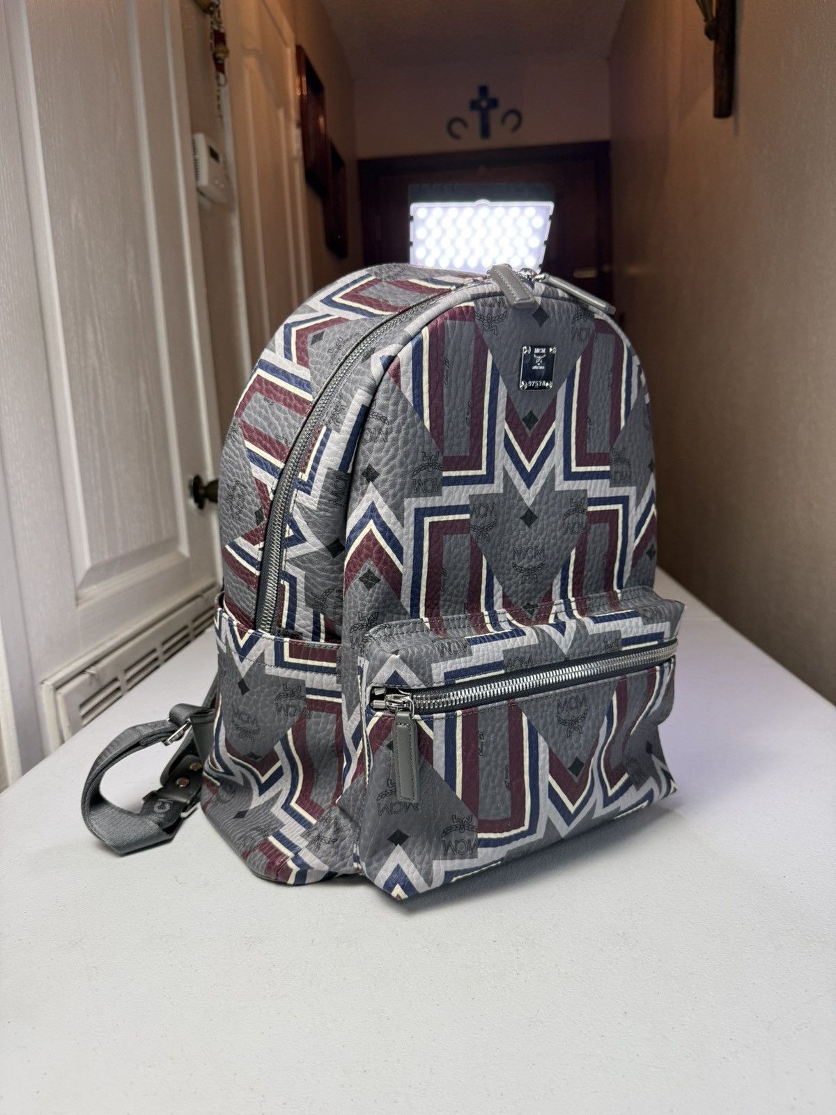 MCM MCM Geometric Chevron Visetos Backpack | Leather Trim | Lot Size ONE SIZE - 1 Thumbnail