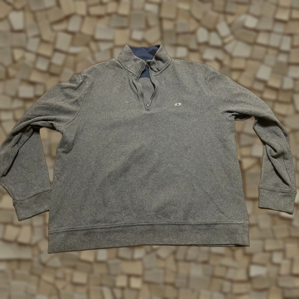 Vineyard Vines Vineyard Vines Sweater Mens Large Gray 1/4 Zip Pullover Size US L / EU 52-54 / 3 - 1 Thumbnail