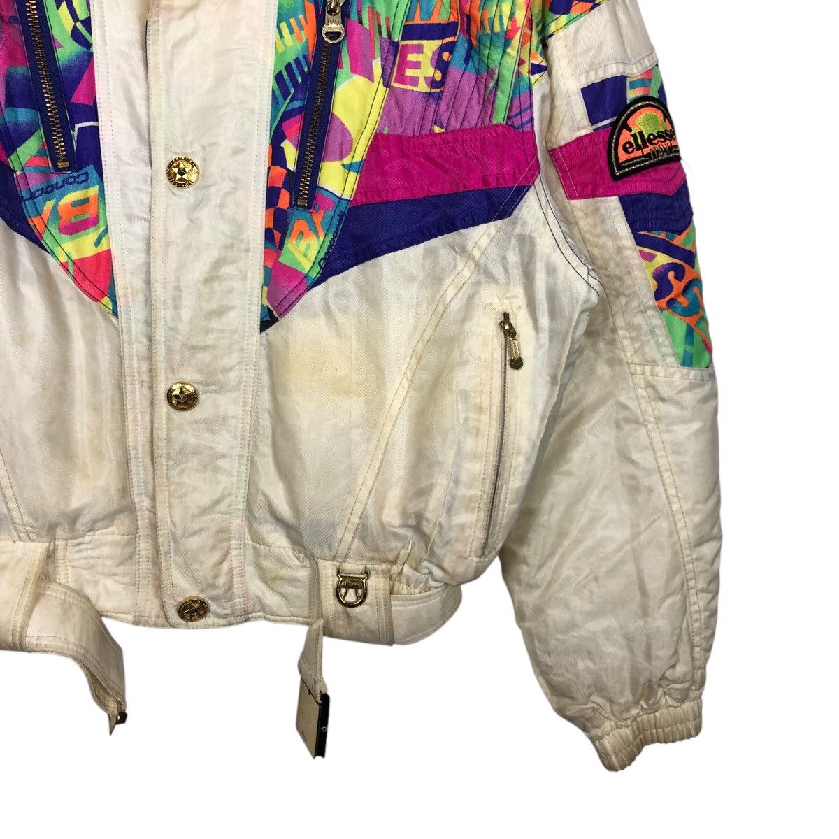 Japanese Brand 📌Vintage Cropped Ski Bomber Jacket Ellesse Multi Colour Size US M / EU 48-50 / 2 - 6 Thumbnail