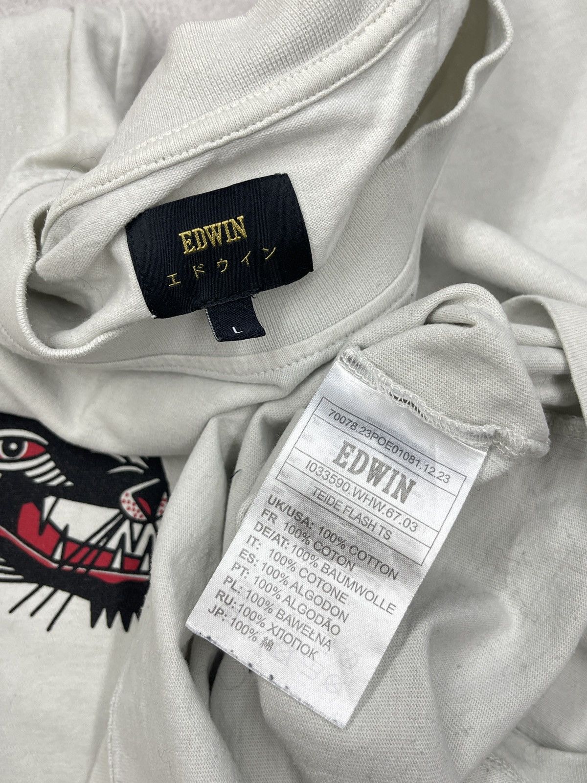Edwin × Japanese Brand Mens Edwin Teide Flash T Shirt Japanese Style White Size US L / EU 52-54 / 3 - 10 Thumbnail