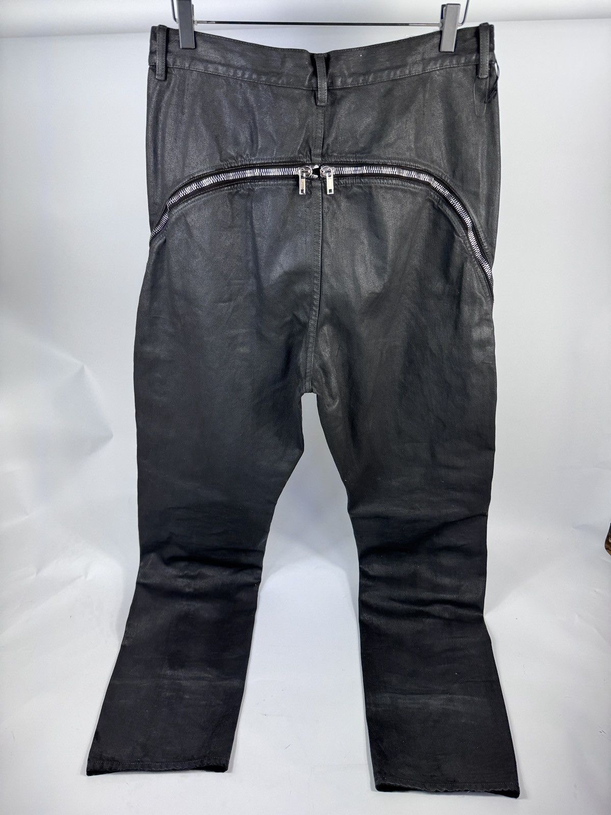 Rick Owens BLACK WAX ZIP DETAILED TROUSERS Size US 34 / EU 50 - 3 Thumbnail