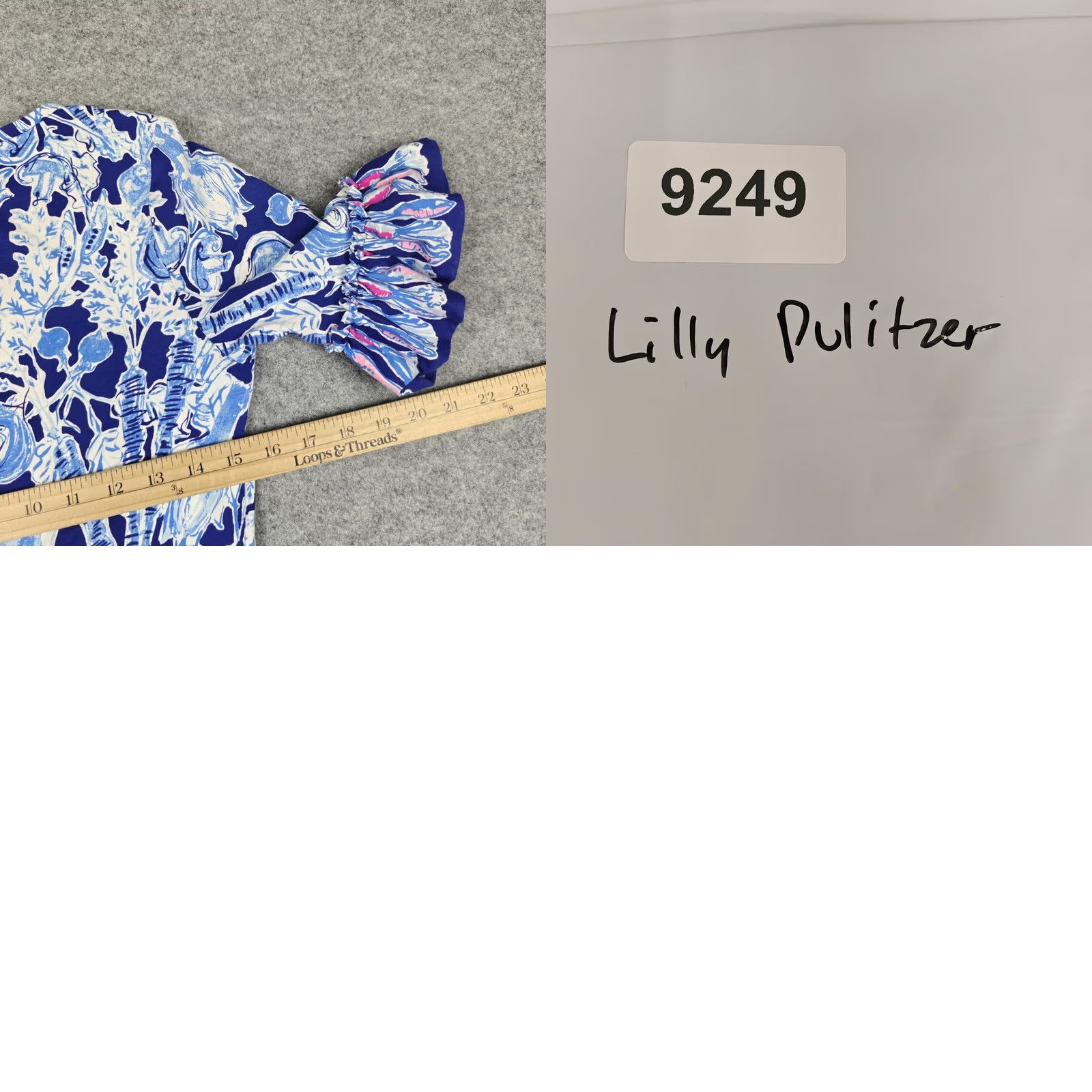 Lilly Pulitzer Lilly Pulitzer Dress Womens S Blue Floral Jersey Ruffle Bell Sleeve Shift Size S / US 4 / IT 40 - 8 Thumbnail