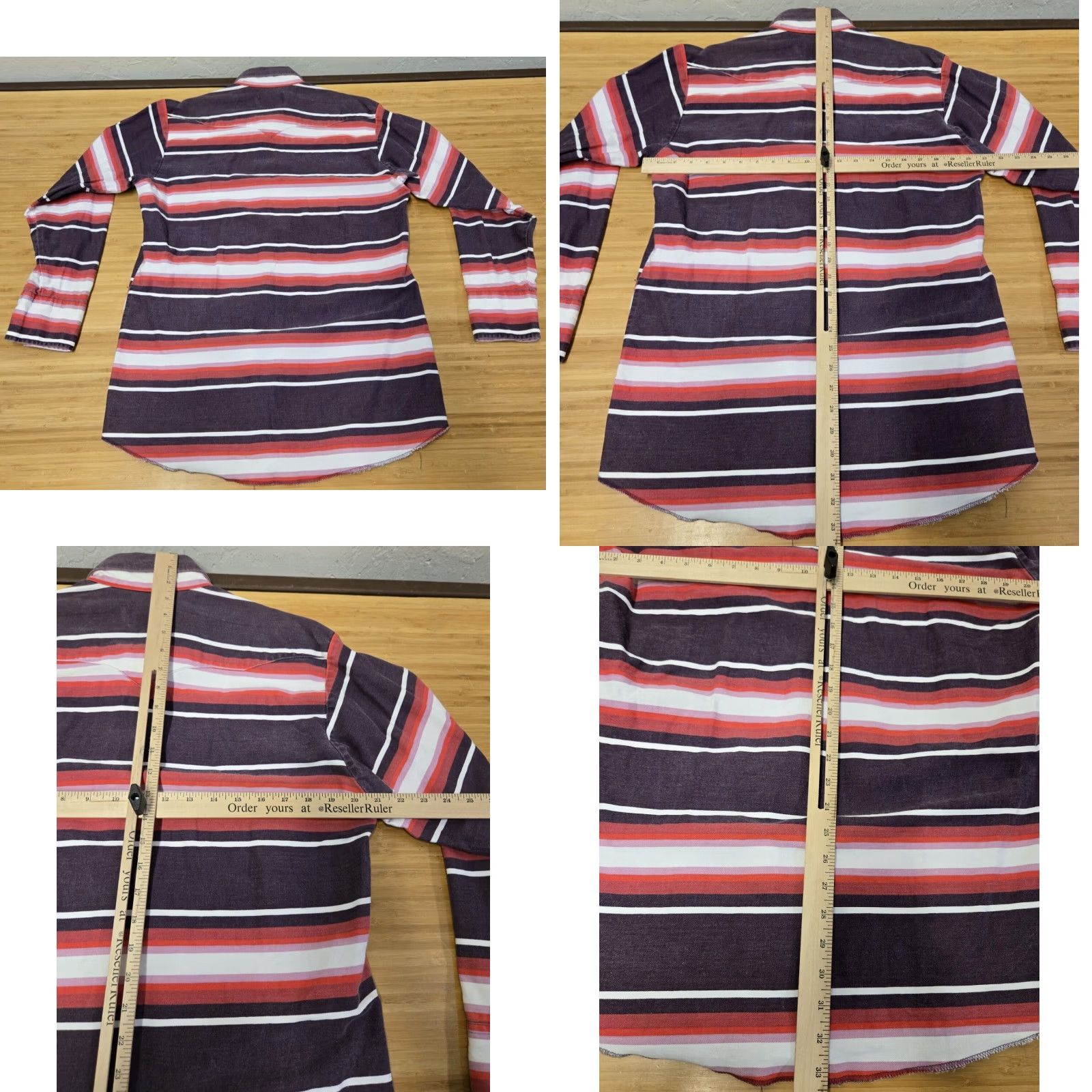 Vintage VINTAGE Panhandle Slim Shirt Mens 16.5 34 Pink Purple Striped Western Shirt Size US XL / EU 56 / 4 - 8 Thumbnail
