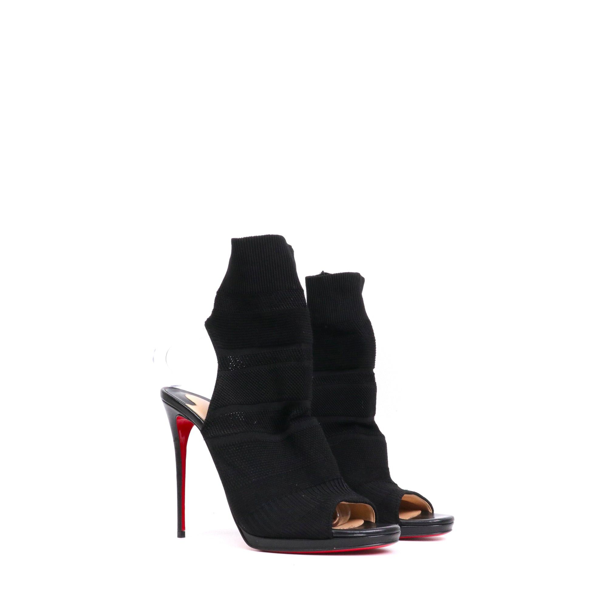 Christian Louboutin LOUBOUTIN - Louboutin Cheminene ankle boots in black mesh (T40.5) Size US 9.5 / IT 39.5 - 1 Thumbnail