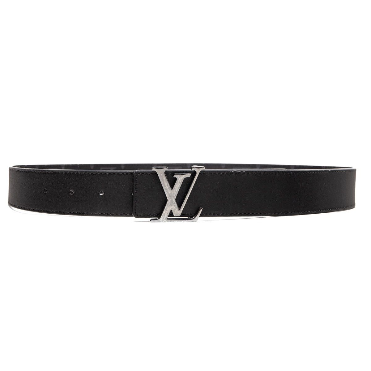 Louis Vuitton Initiales 35MM Reversible Monogram Belt Eclipse Black Gray Size ONE SIZE - 3 Thumbnail