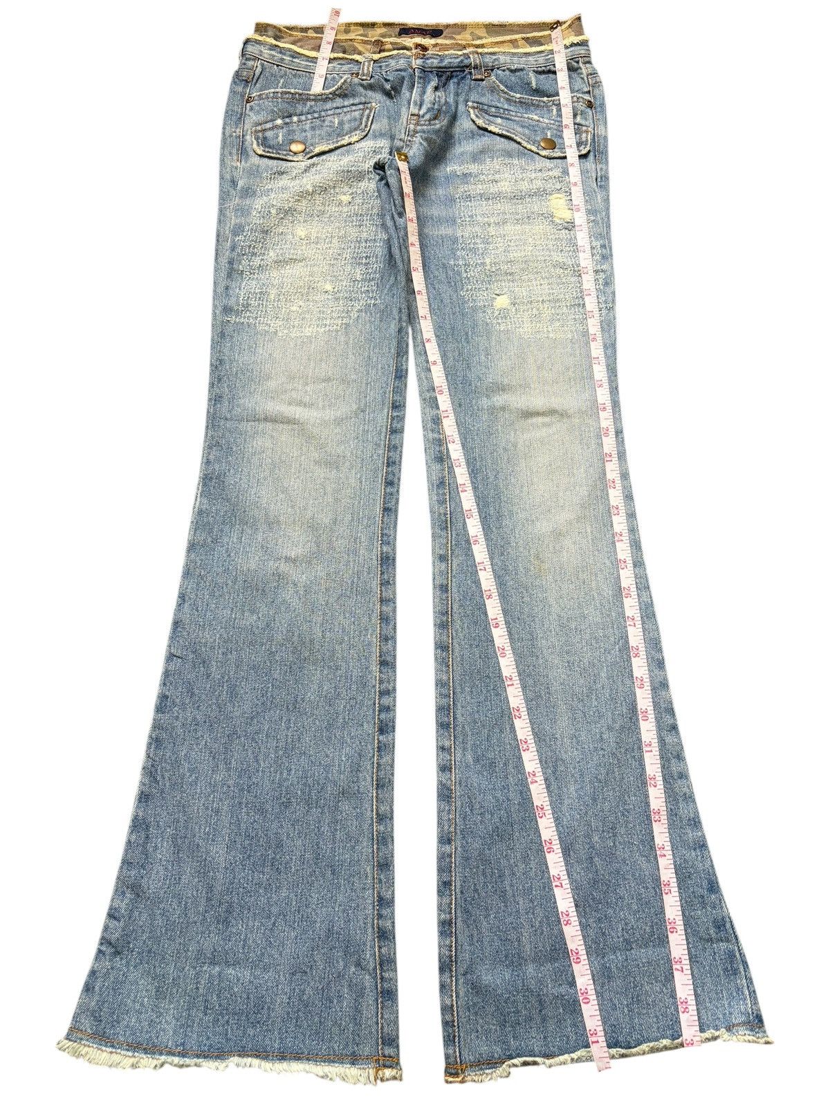 Hysteric Glamour Vintage Japanese Brand Double Waist Low Rise Flare Jeans Size 29" - 7 Thumbnail