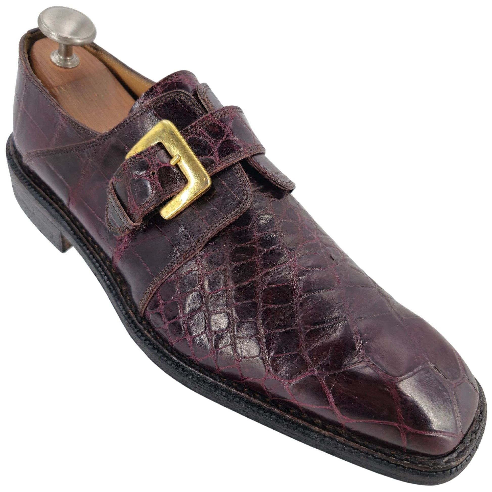 David Eden David Eden Square Toe Crocodile Oxford Dress 