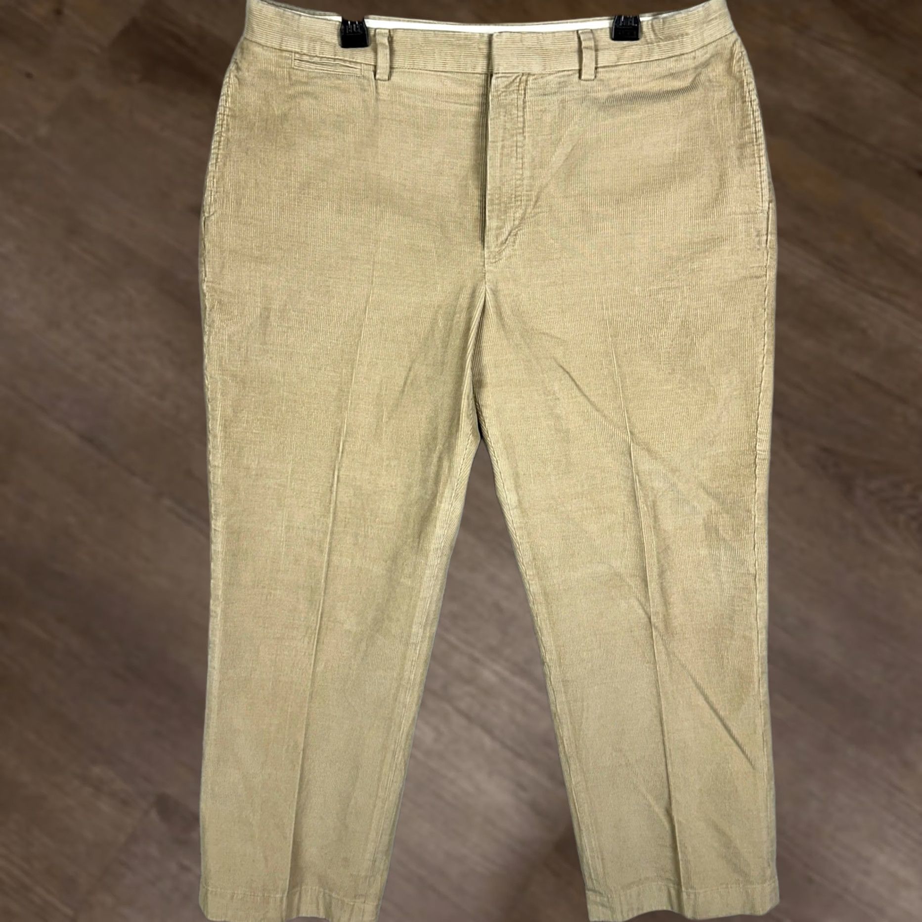 Vintage L.L. Bean Pants Men Tan Classic Fit Corduroy Chino Flat Front Straight Leg 38X29 Size US 38 / EU 54 - 1 Thumbnail