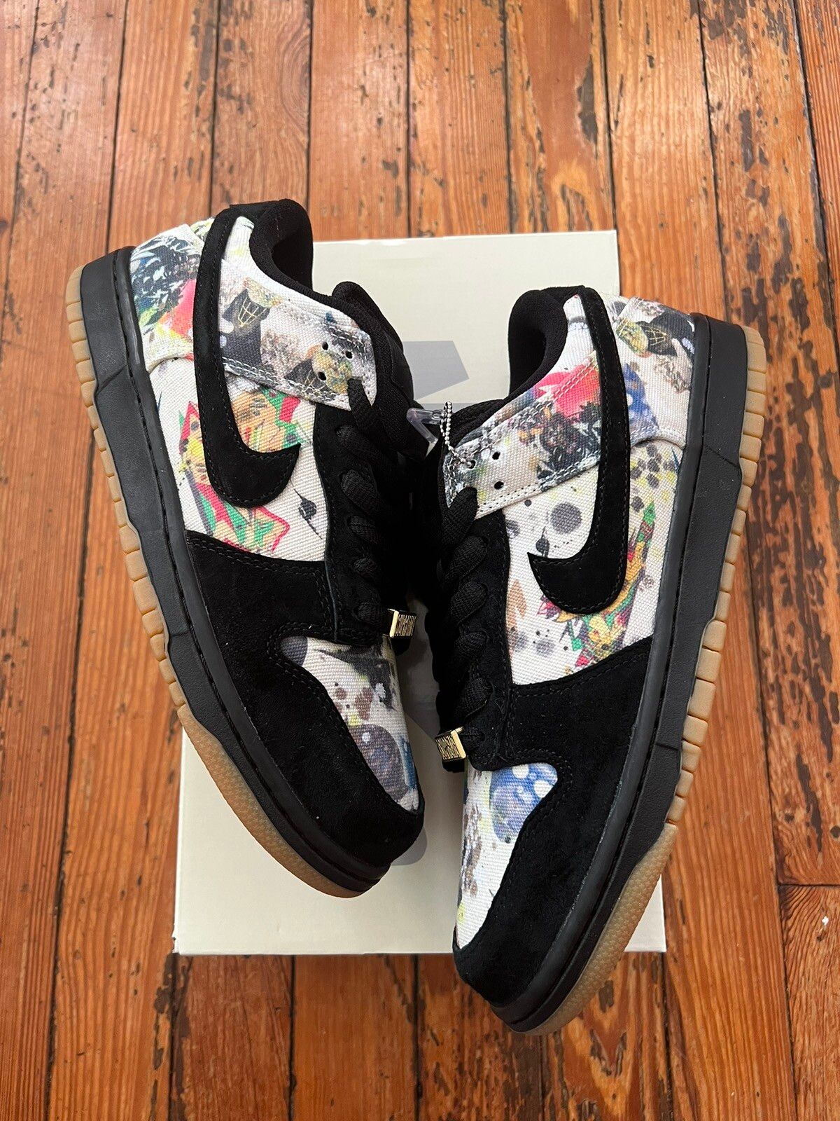 Pre-owned Nike X Supreme Rammellzee Dunk Sb Shoes In Black