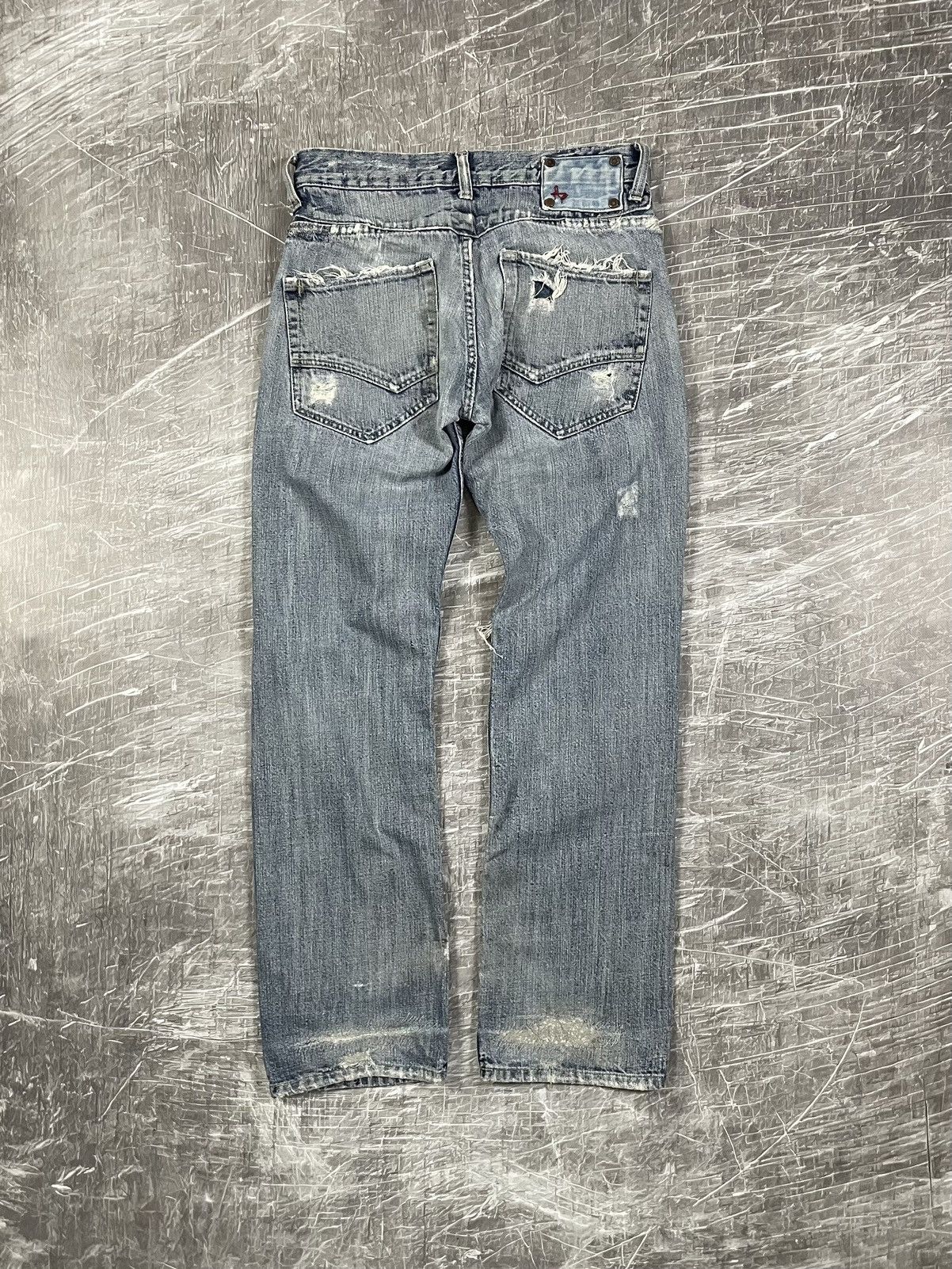 If Six Was Nine × Japanese Brand × KMRii Y2K Distressed Denim Jeans Tornado Mart Hysteric Punk Style Size US 31 - 2 Thumbnail