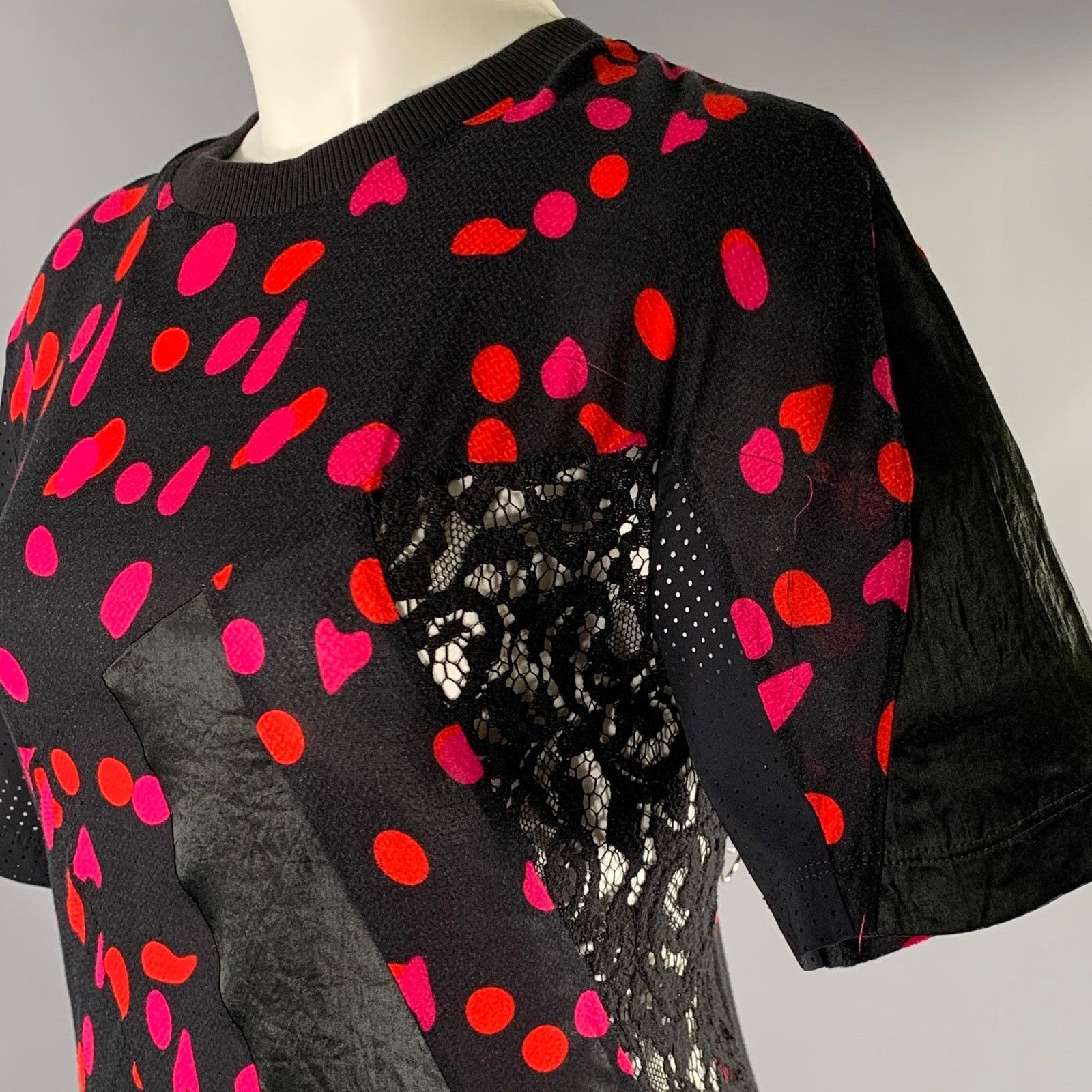 Other KOCHE' XS Black Red Spotted Midi Knee-Length Dress Size XS / US 0-2 / IT 36-38 - 2 Thumbnail