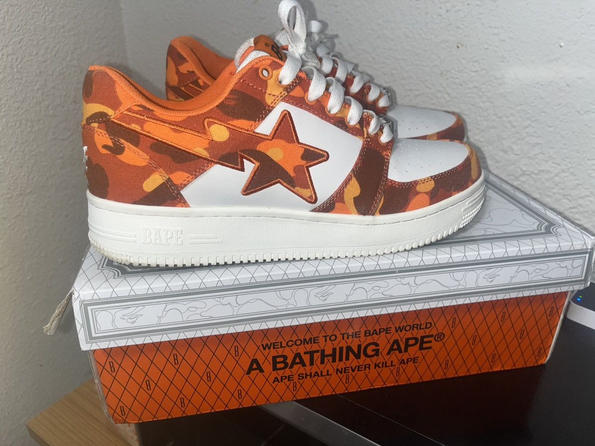 image of Bape x Heron Preston Bape Sta Shoes in Orange, Men's (Size 10.5)