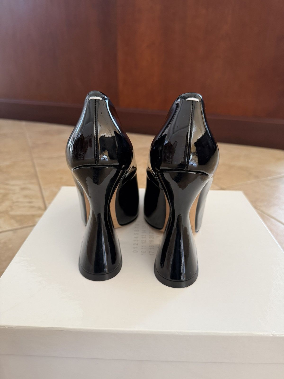 Maison Margiela Black Patent Leather Platform Heels Size US 8 / IT 38 - 5 Thumbnail