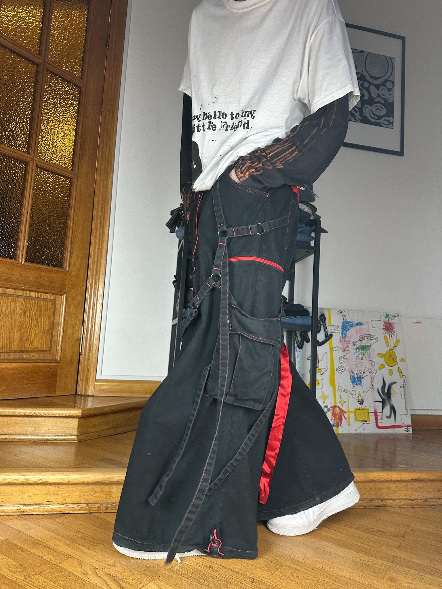 Rare Vintage Criminal Damage Bondage parachute Cargo Pants