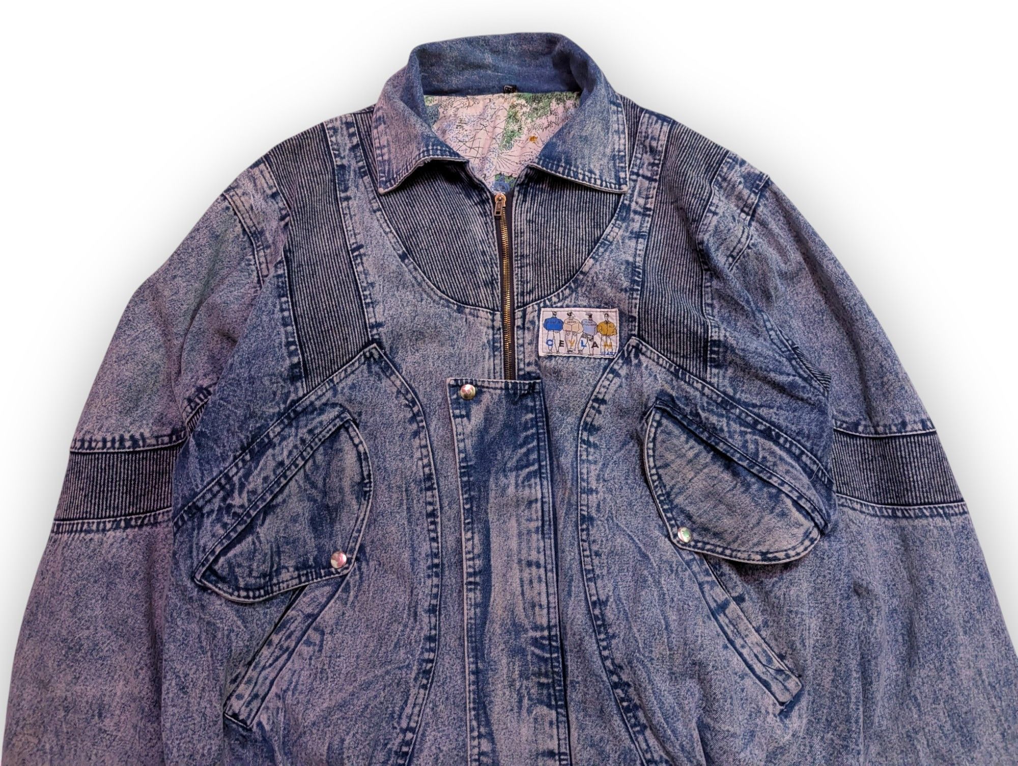 Other Vintage Denim Jacket Washed Multipocket Washed Blue 90s 80s Size US XL / EU 56 / 4 - 6 Thumbnail