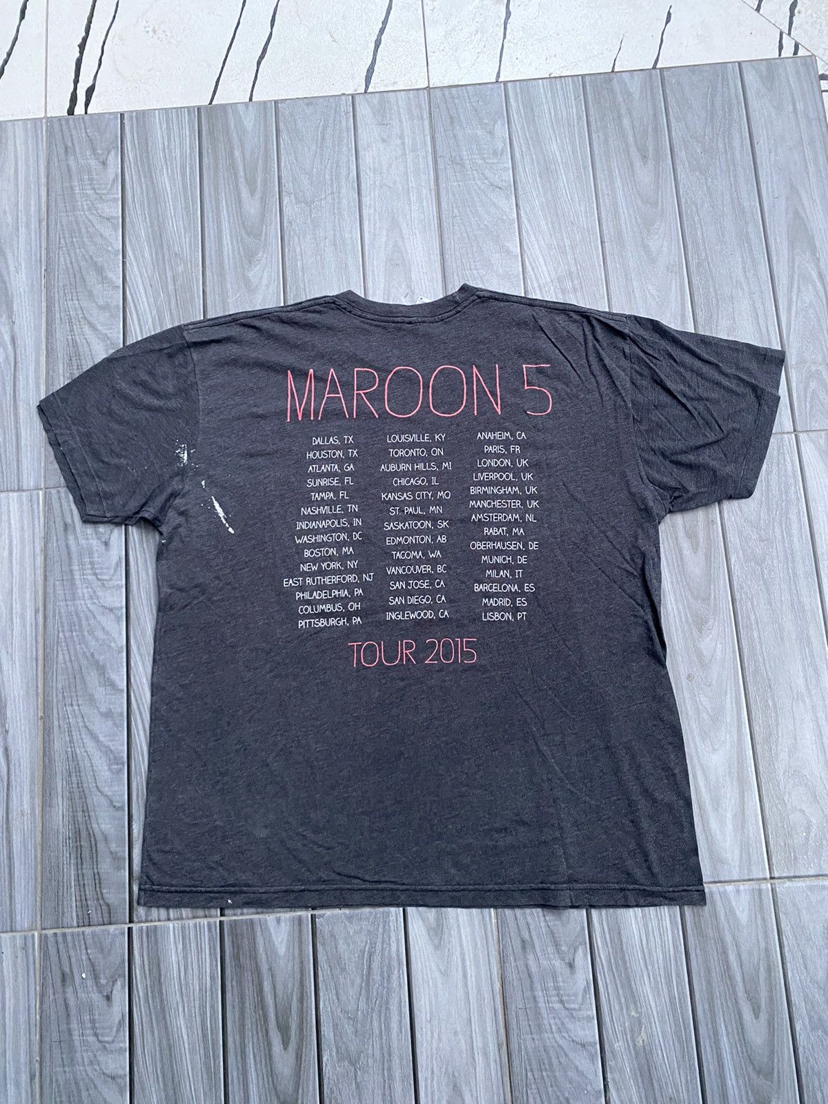 Band Tees × Vintage Vintage maroon 5 world tour 2015 Size US XL / EU 56 / 4 - 5 Thumbnail