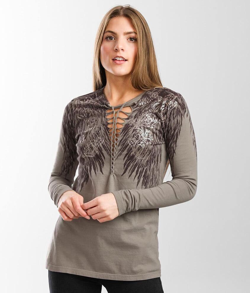 Affliction Danica Rose Braided Long Sleeve Size L / US 10 / IT 46 - 1 Thumbnail