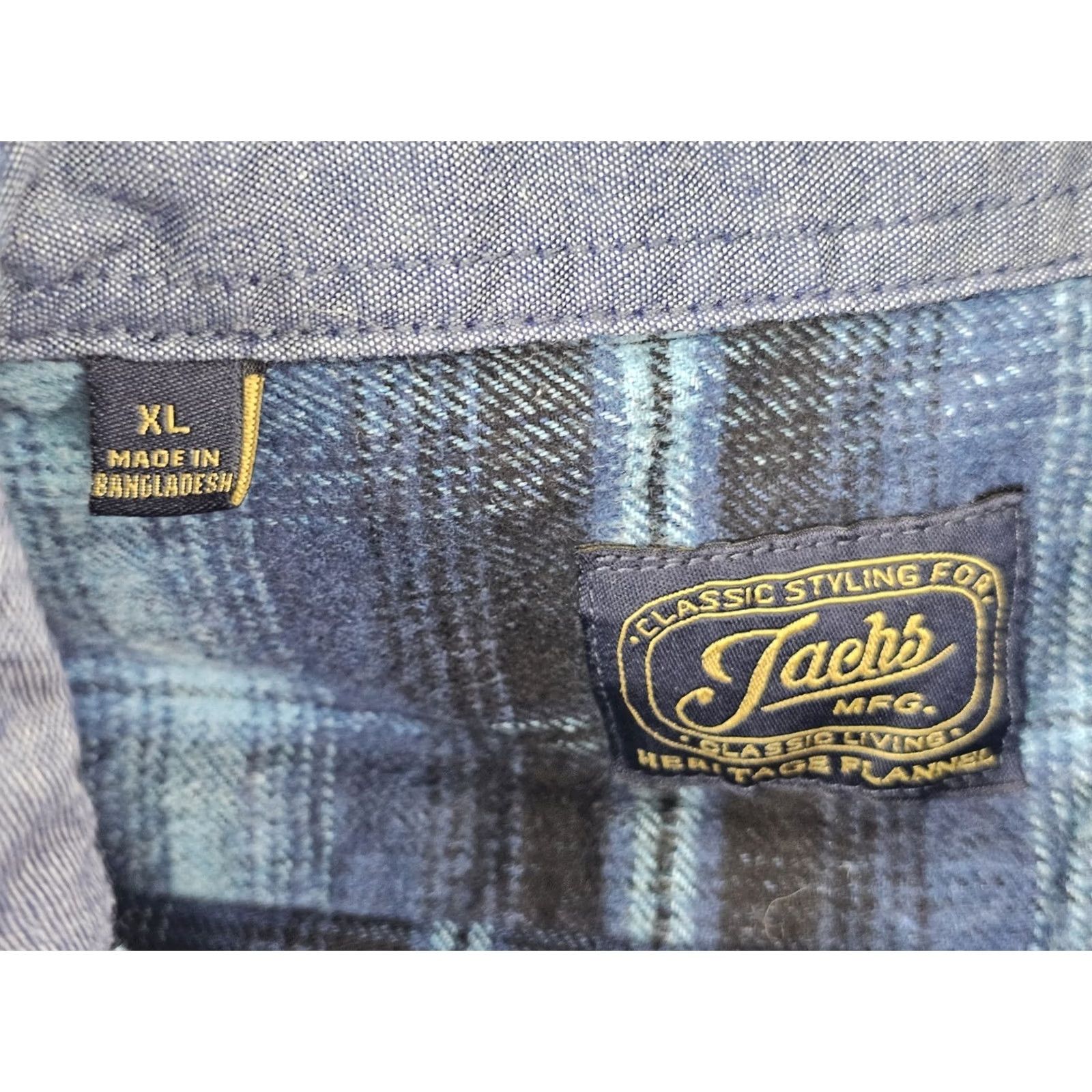 Vintage JACHS Heritage Heavyweight Flannel Shirt Men XL Blue Plaid Cotton Outdoor EUC Shirt Size US XL / EU 56 / 4 - 3 Thumbnail
