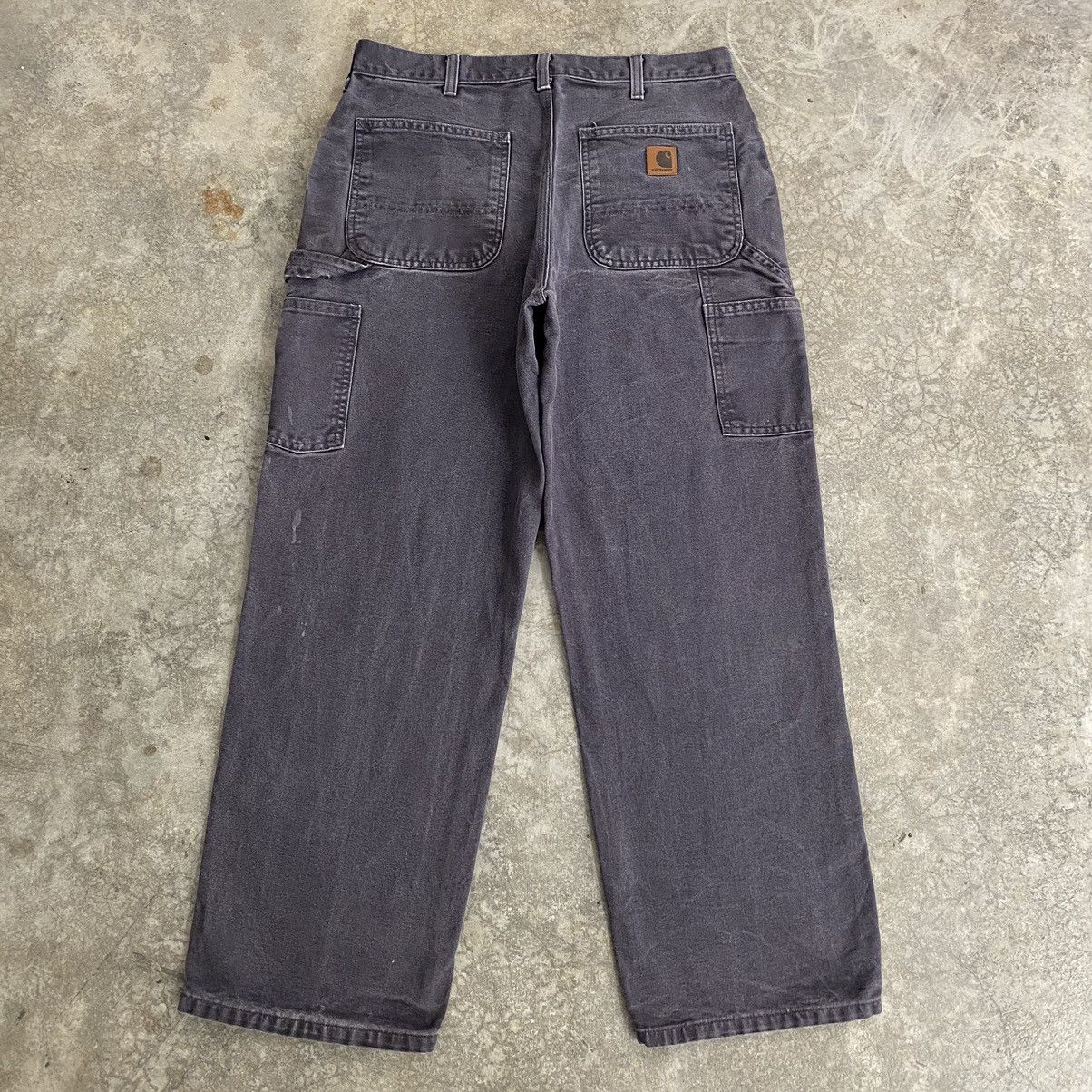 Carhartt Vintage Carhartt Faded Midnight Blue Dirty Carpenter Pants Size US 33 - 15 Thumbnail