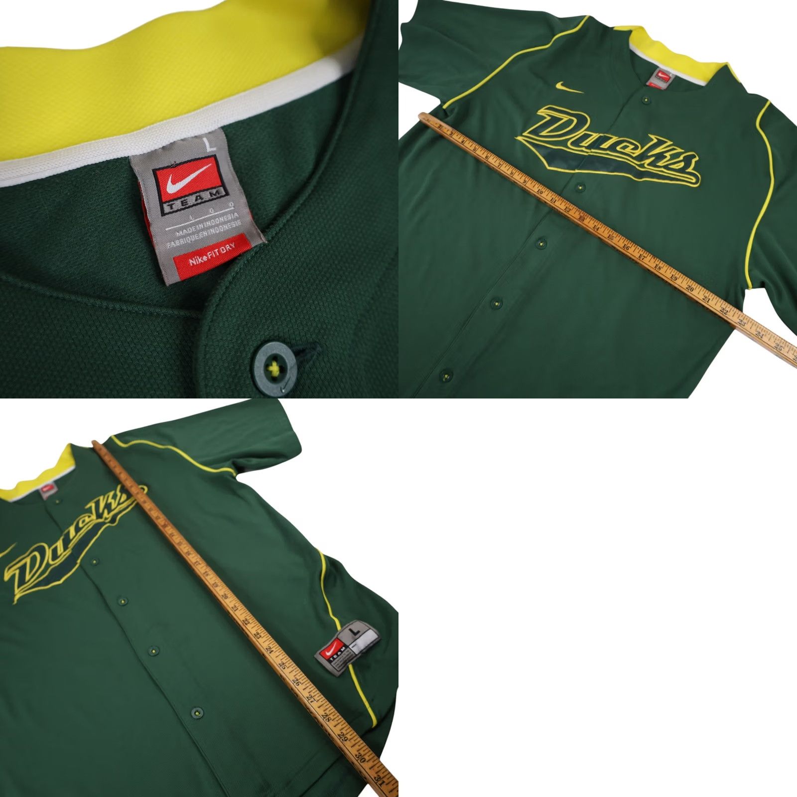 Nike VINTAGE Nike University of Oregon Ducks Mens Large Stitched Baseball Jersey Size US L / EU 52-54 / 3 - 8 Thumbnail