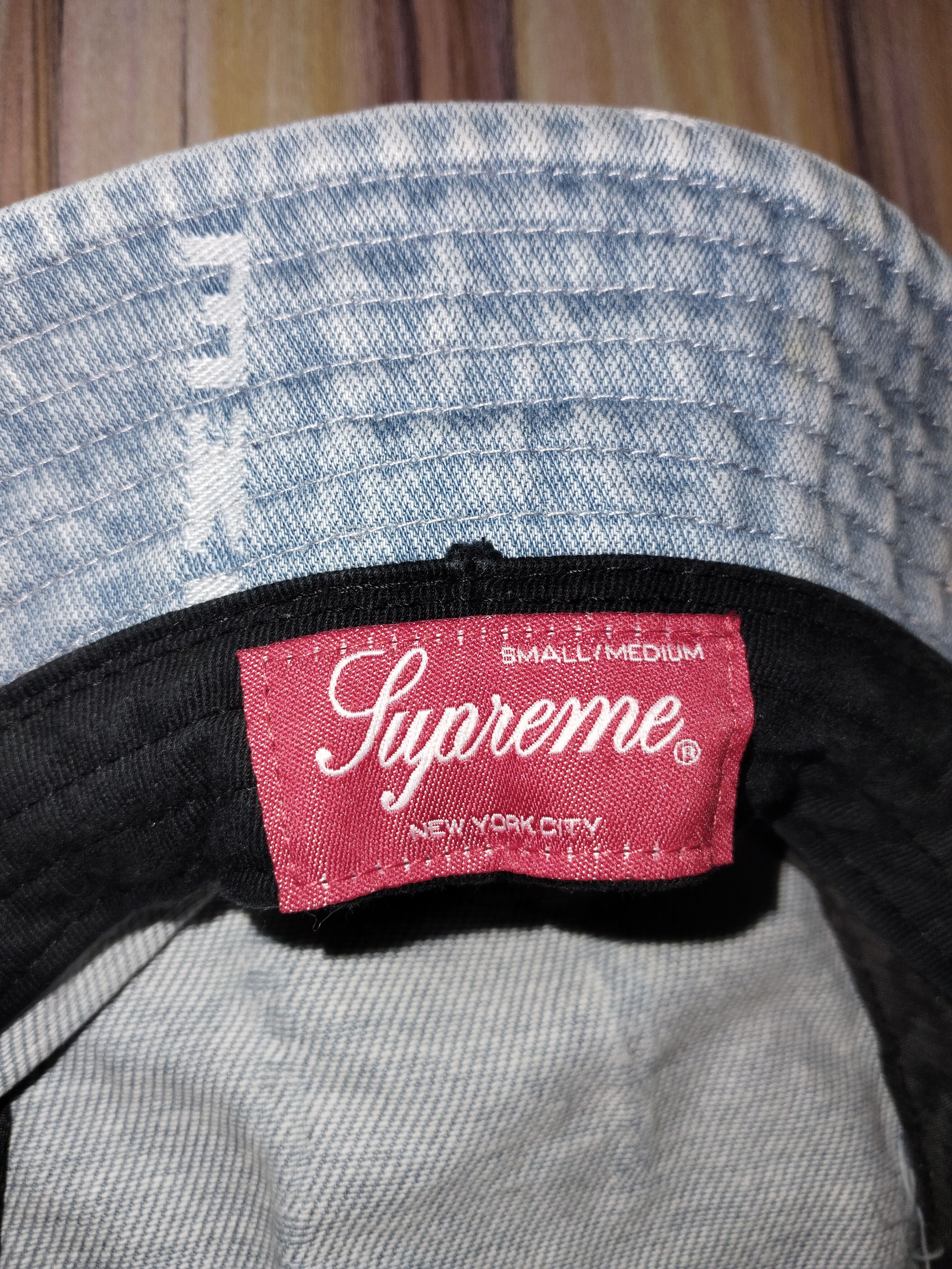 Supreme SUPREME Denim Spellout Fullprint Bucket Hat Size ONE SIZE - 7 Thumbnail