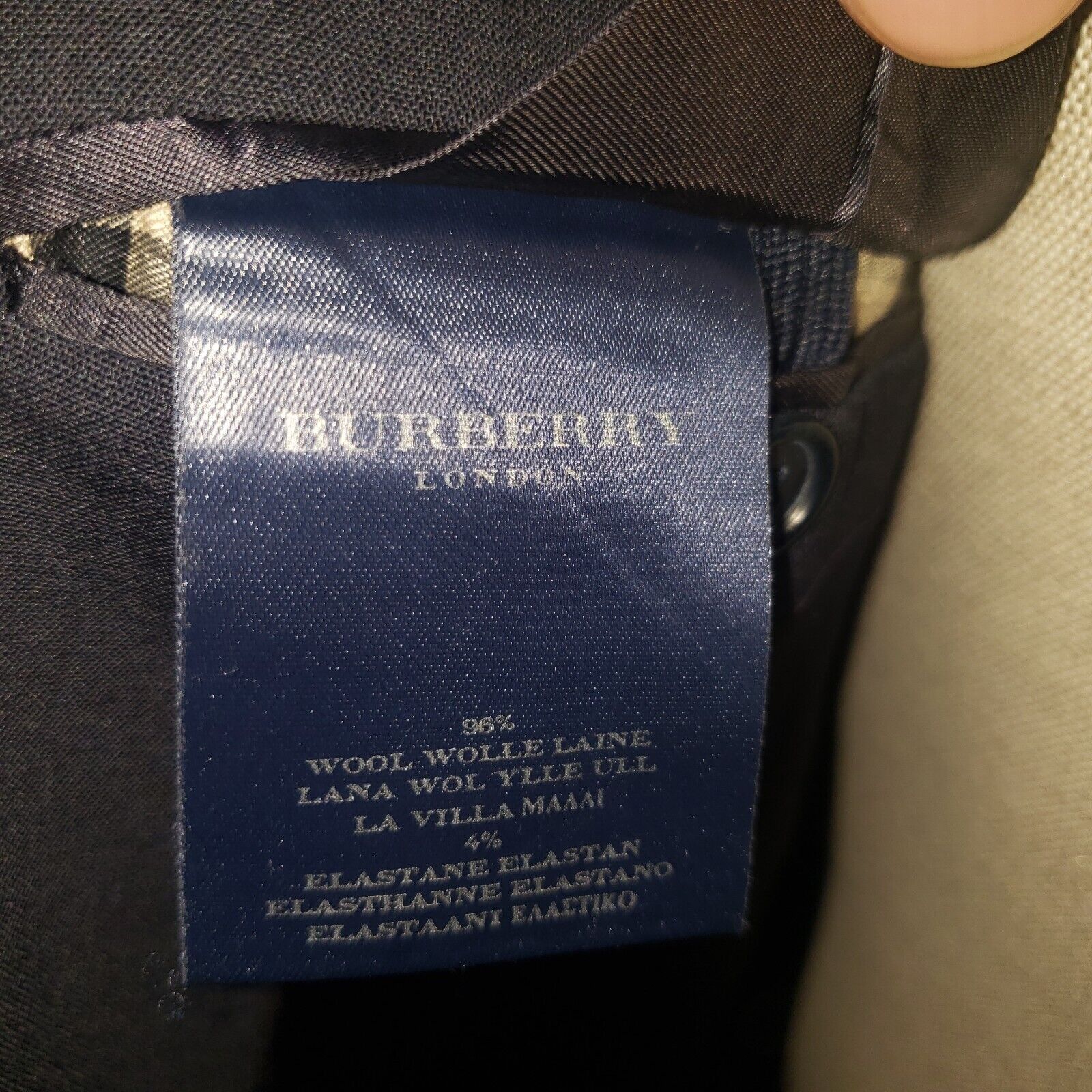 Burberry Burberry London Mens Blazer Jacket Size 50R Black Two Button Size 50R - 4 Thumbnail