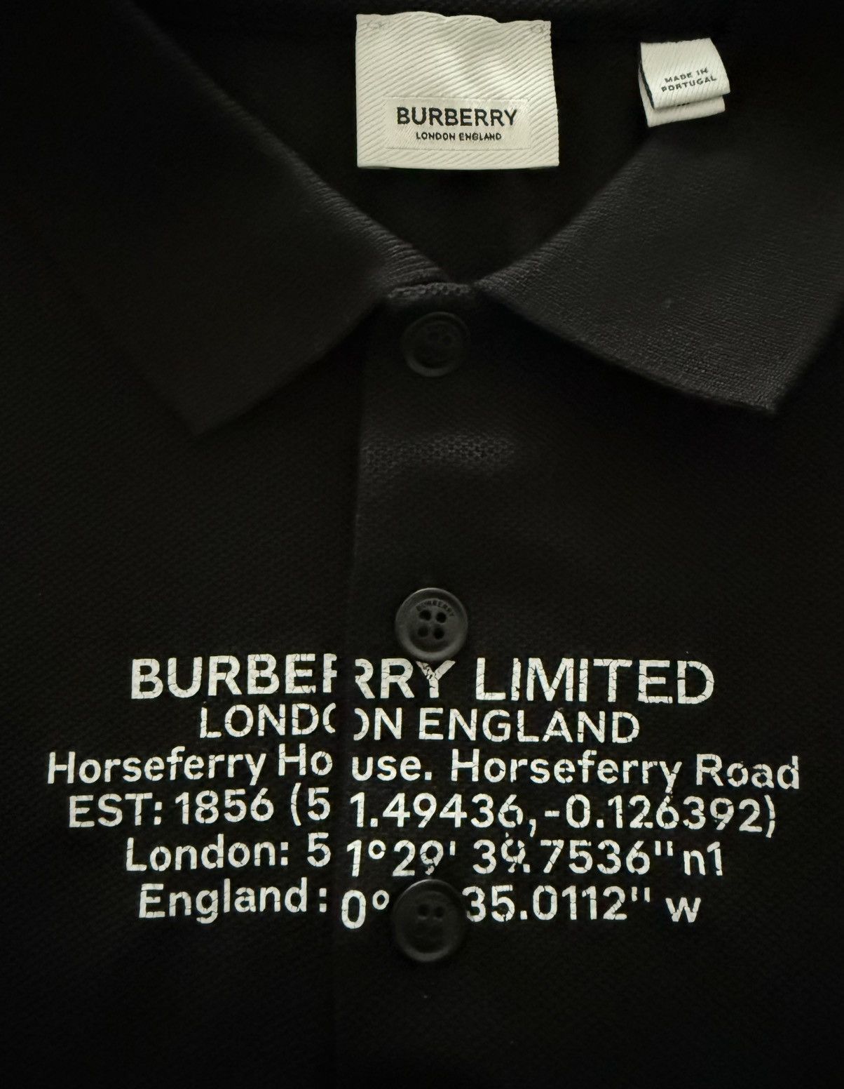 Burberry BURBERRY Men's "Arlo" Black Logo Short Sleeve Polo Shirt Size US M / EU 48-50 / 2 - 2 Thumbnail