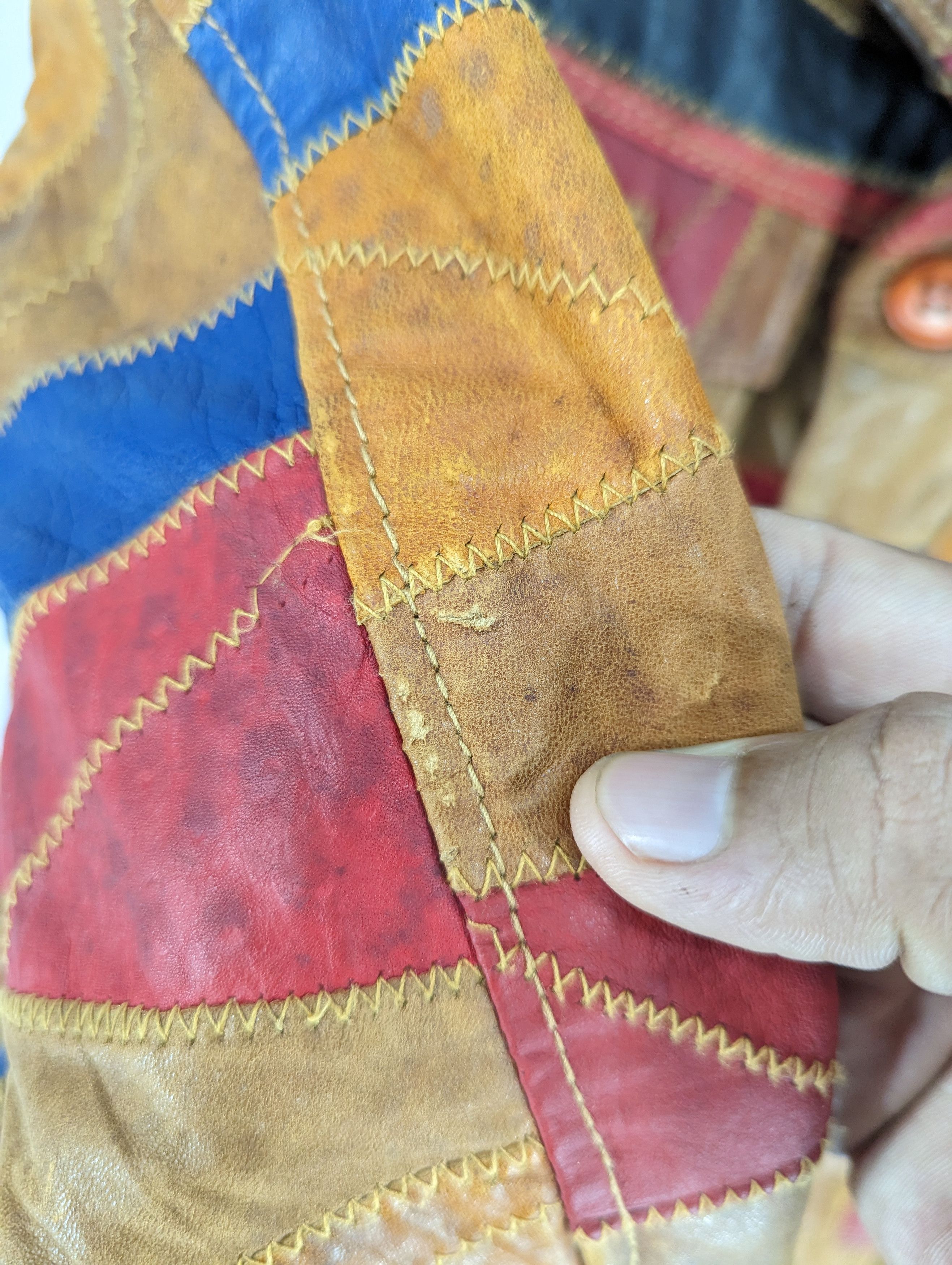 Vintage 🔥RARE🔥Vintage Unbrand Patchwork Leather Jacket Size XS / US 0-2 / IT 36-38 - 10 Thumbnail