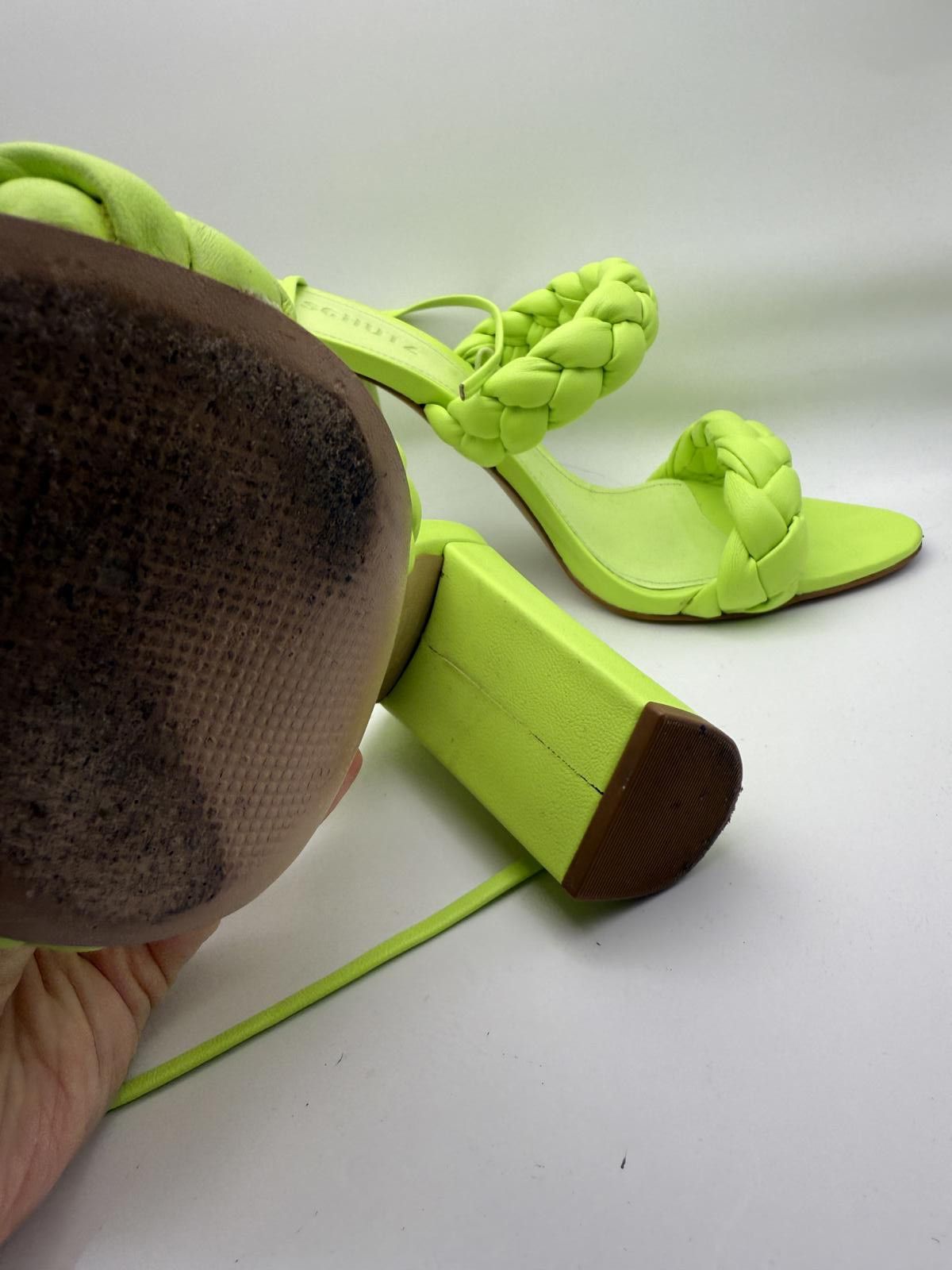 Other Schutz Neon Green Braided Strap High Heel Sandals Size 8 Size US 8 / IT 38 - 4 Thumbnail