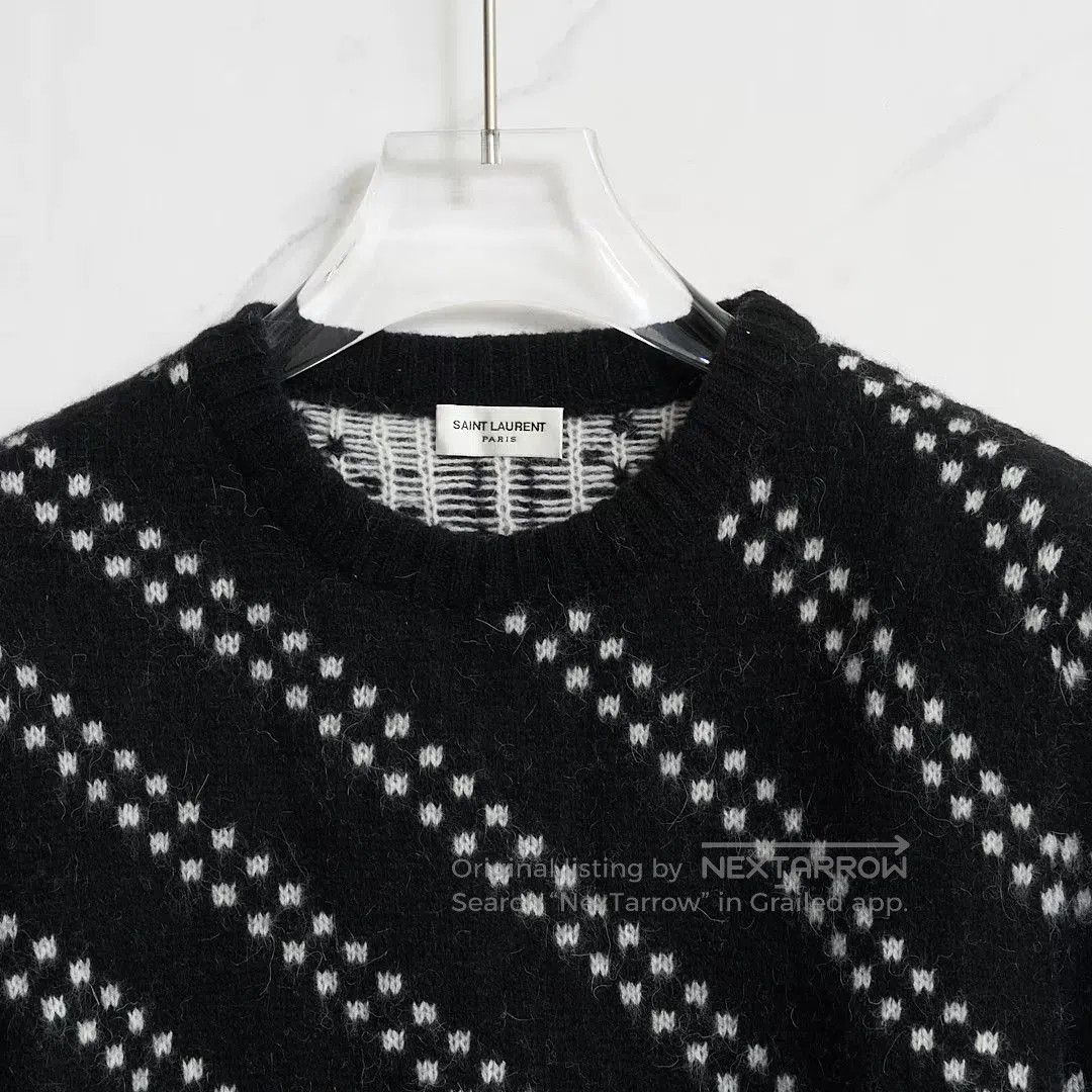 Saint Laurent Paris Saint Laurent Men's Checked Jacquard Sweater. Size US S / EU 44-46 / 1 - 5 Thumbnail