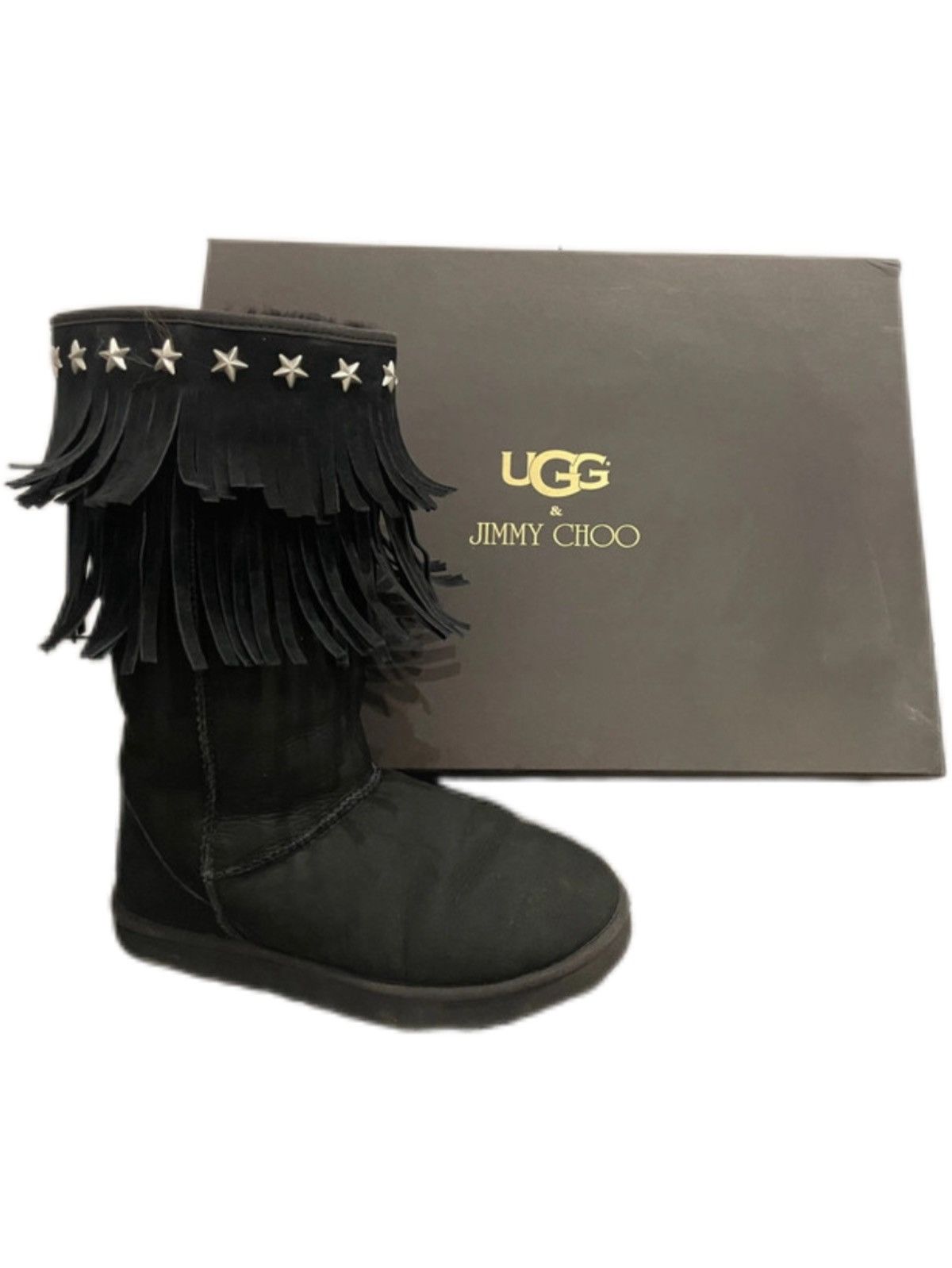 Ugg Ugg X Jimmy choo Black Star Studded Fringed Boots | Grailed