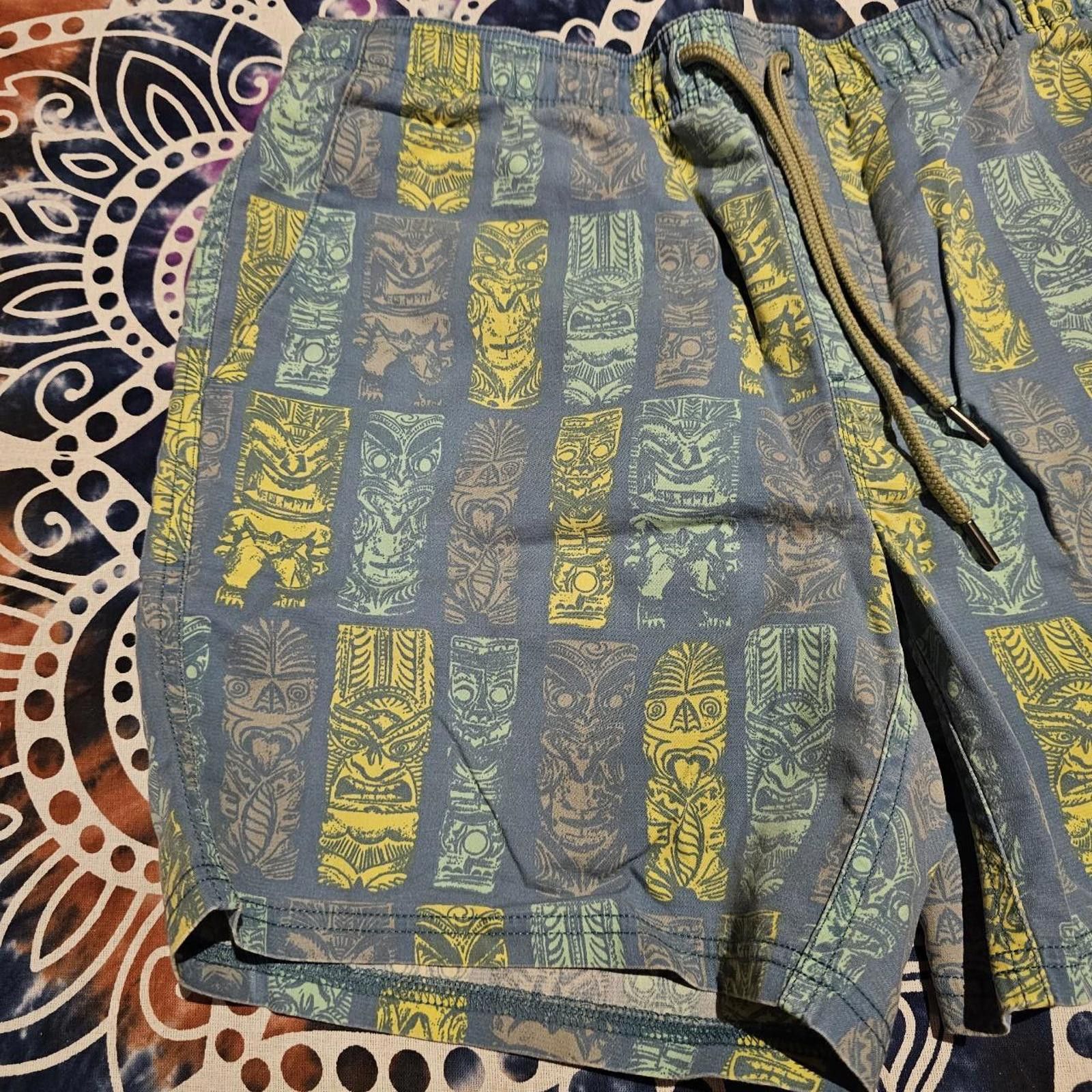 Designer Men's Yellow and Blue Swim trunks by Rowdy Gentleman Size US 32 / EU 48 - 2 Thumbnail