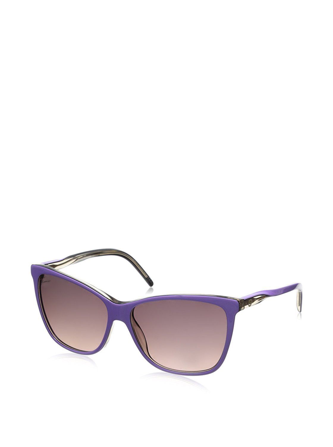 Women's Lilac Plastic Square Sunglasses With Interlocking G
