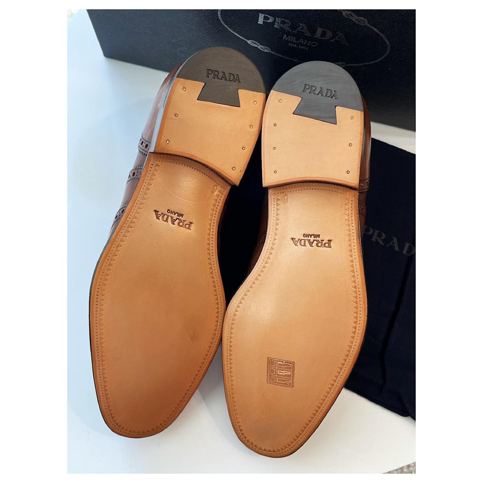 Prada o1mt1gz0225 Oxford Lace Up Shoes in Brown Size US 9 / EU 42 - 3 Thumbnail